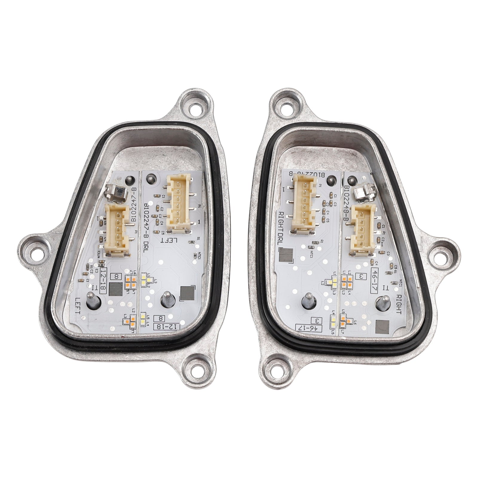 2PCS Left+Right Headlight LED DRL Module With Heat Sink 6F0941475/76 For SEAT