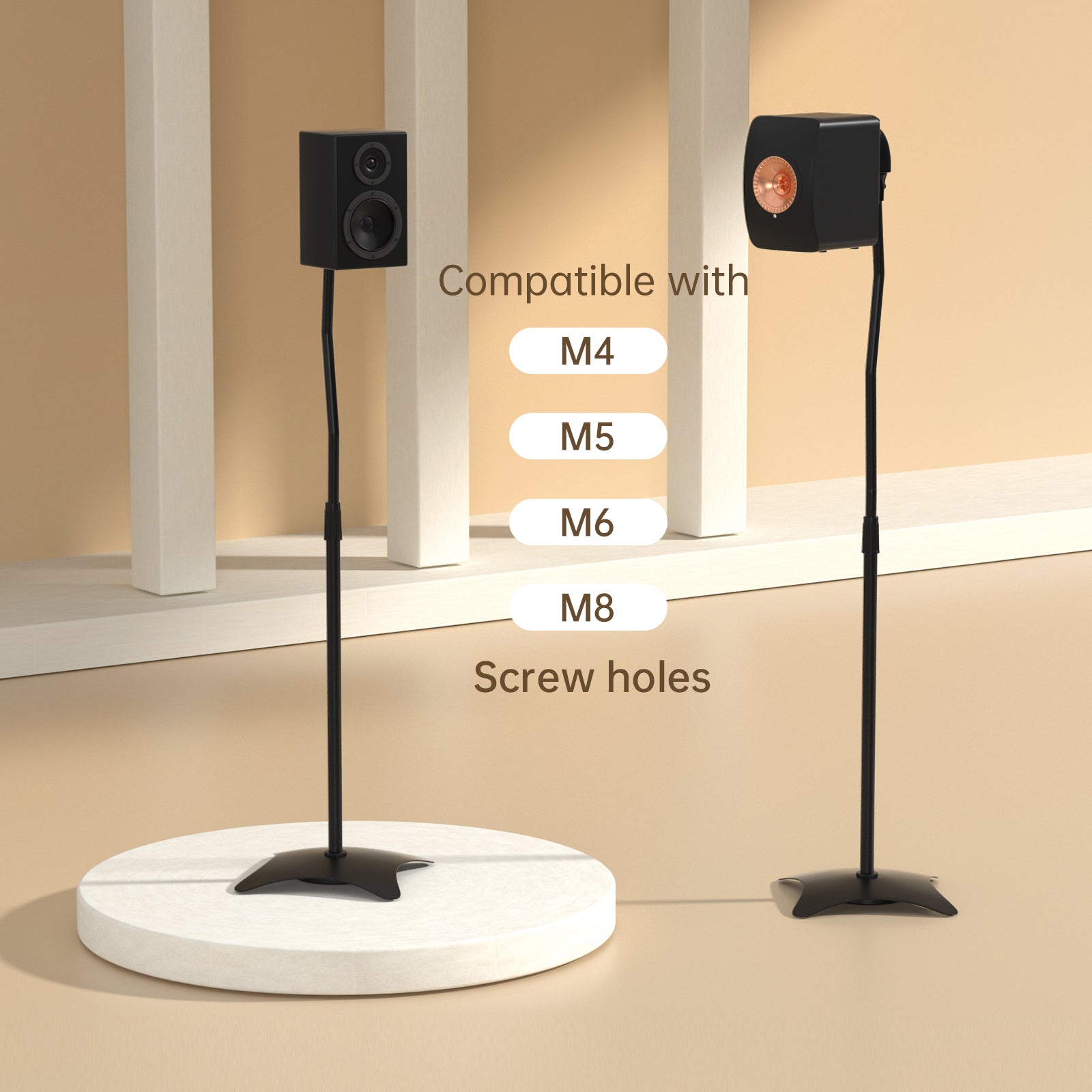 Universal Surround Sound Adjustable Height Speaker Stands Set Of 4 Speaker