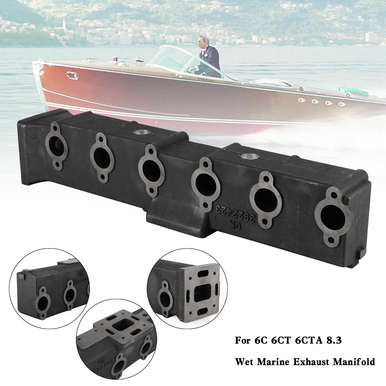3922935 3911670,3922423,3921482 For 6C 6CT 6CTA 8.3 Wet Marine Exhaust Manifold