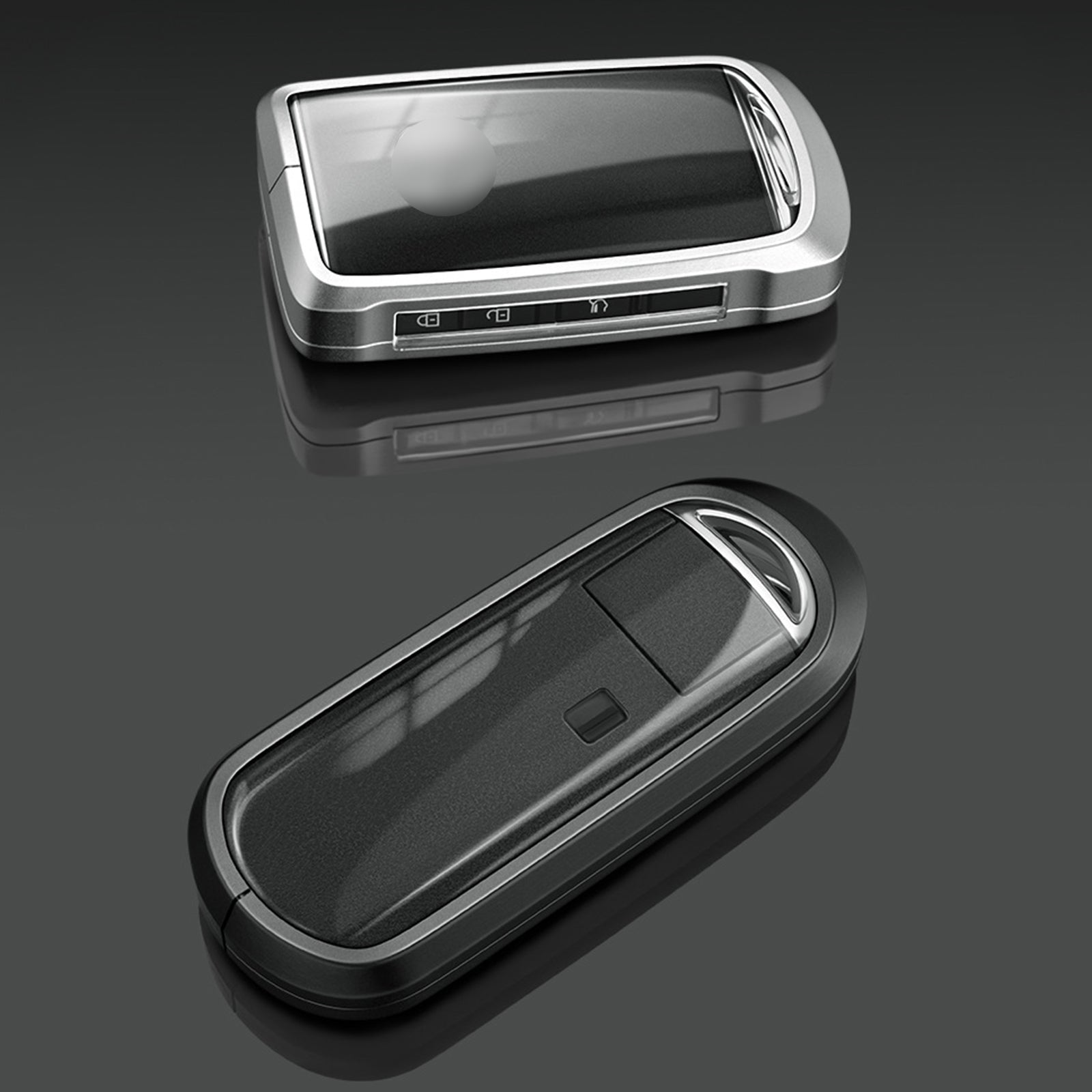 Aluminum Alloy TPU Silvery Car Key Case Cover With Buckle For Mazda CX-4 CX-5