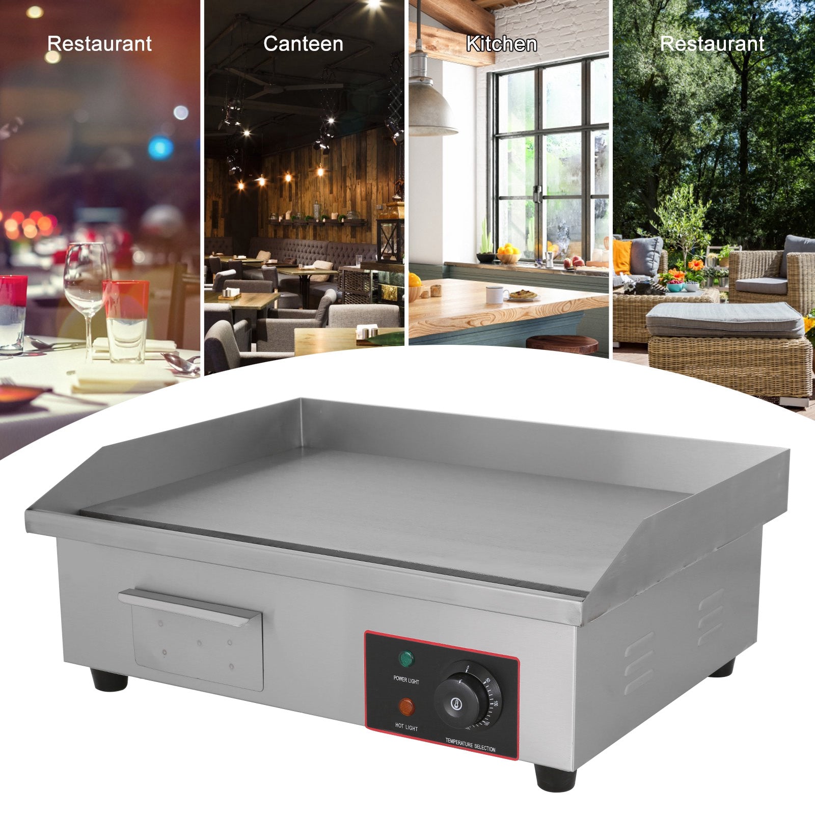 22" Commercial Electric Griddle Countertop Griddle Grill Countertop Grill 3000W