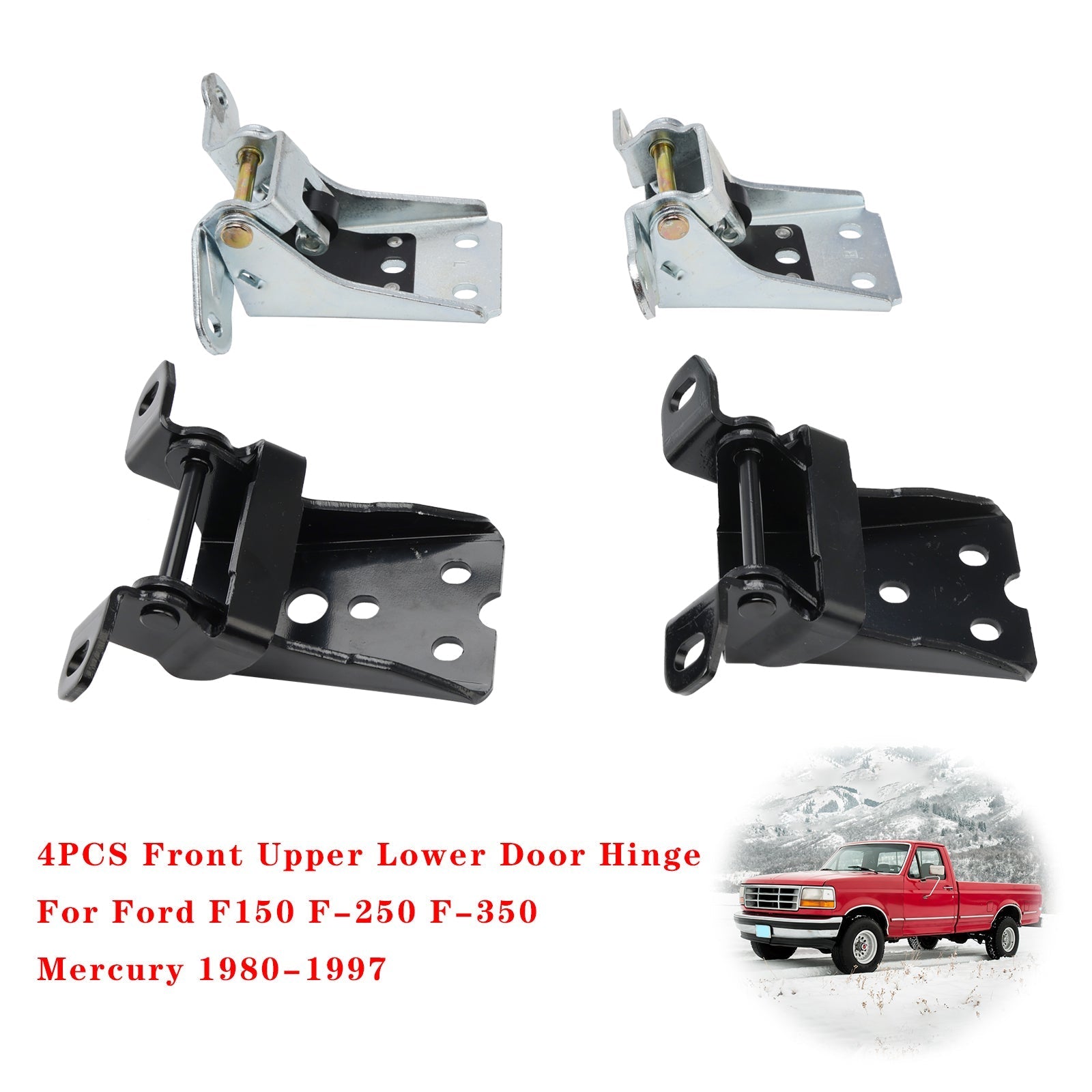 1980-1996 Ford Bronco Upper & Lower Door Hinge 4PCS Front Upper Lower Door Hinge 925-066