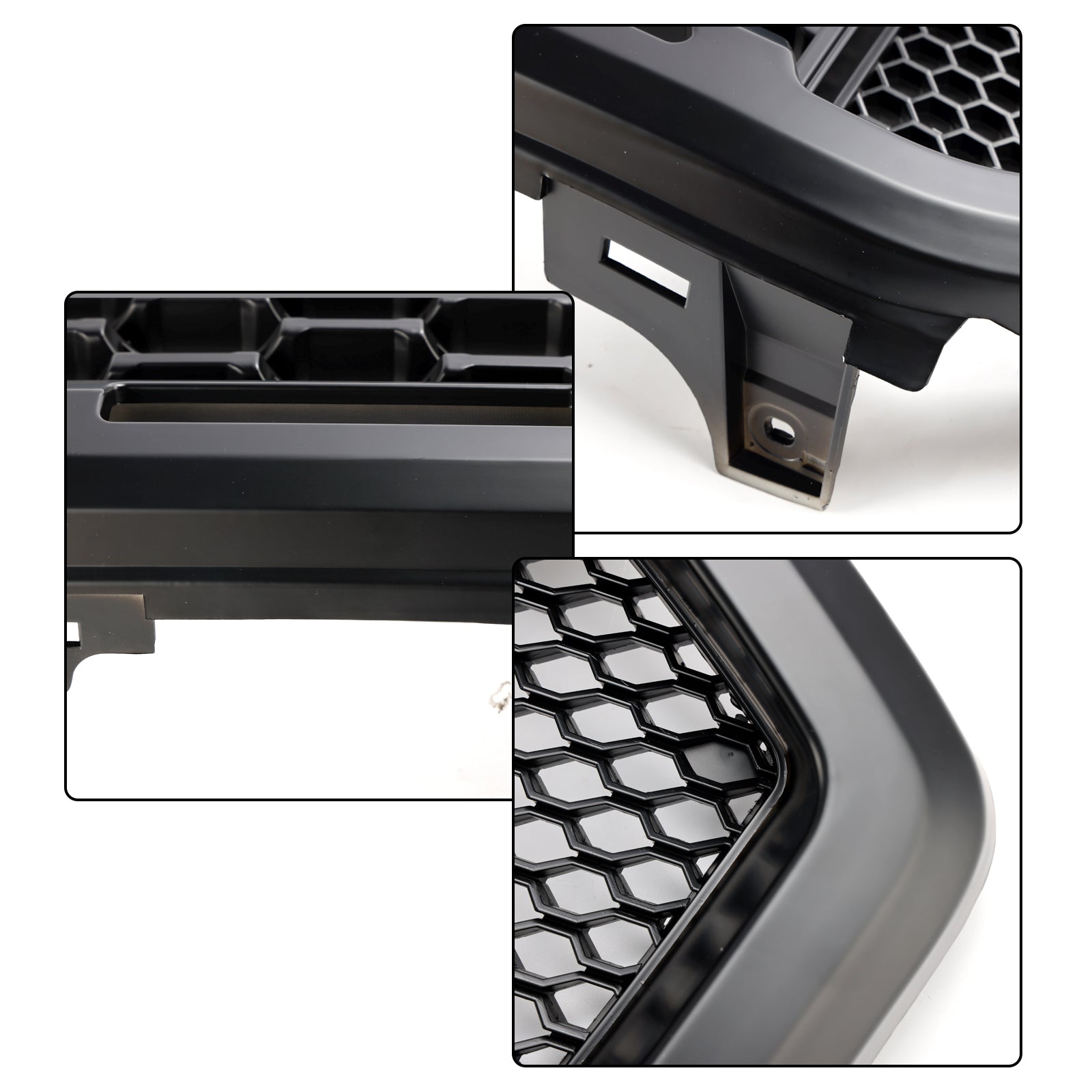 Black Front Bumper Grill Grille Fit Ford Ranger T8 2019-2023 W/LED Light