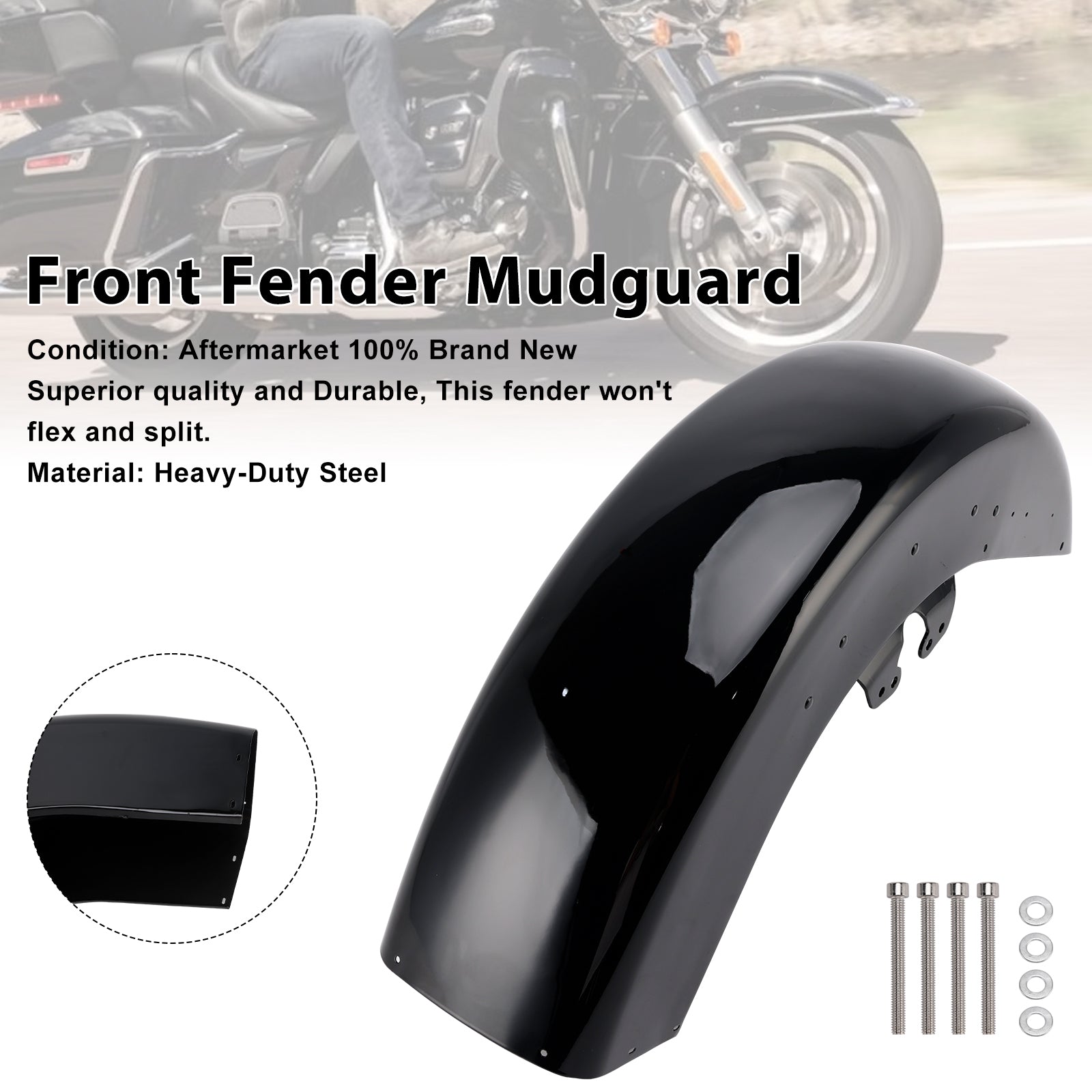 2015-2016 Harley-Davidson Electra Glide Ultra Classic Low-FLHTCUL Steel Front Fender Mudguard