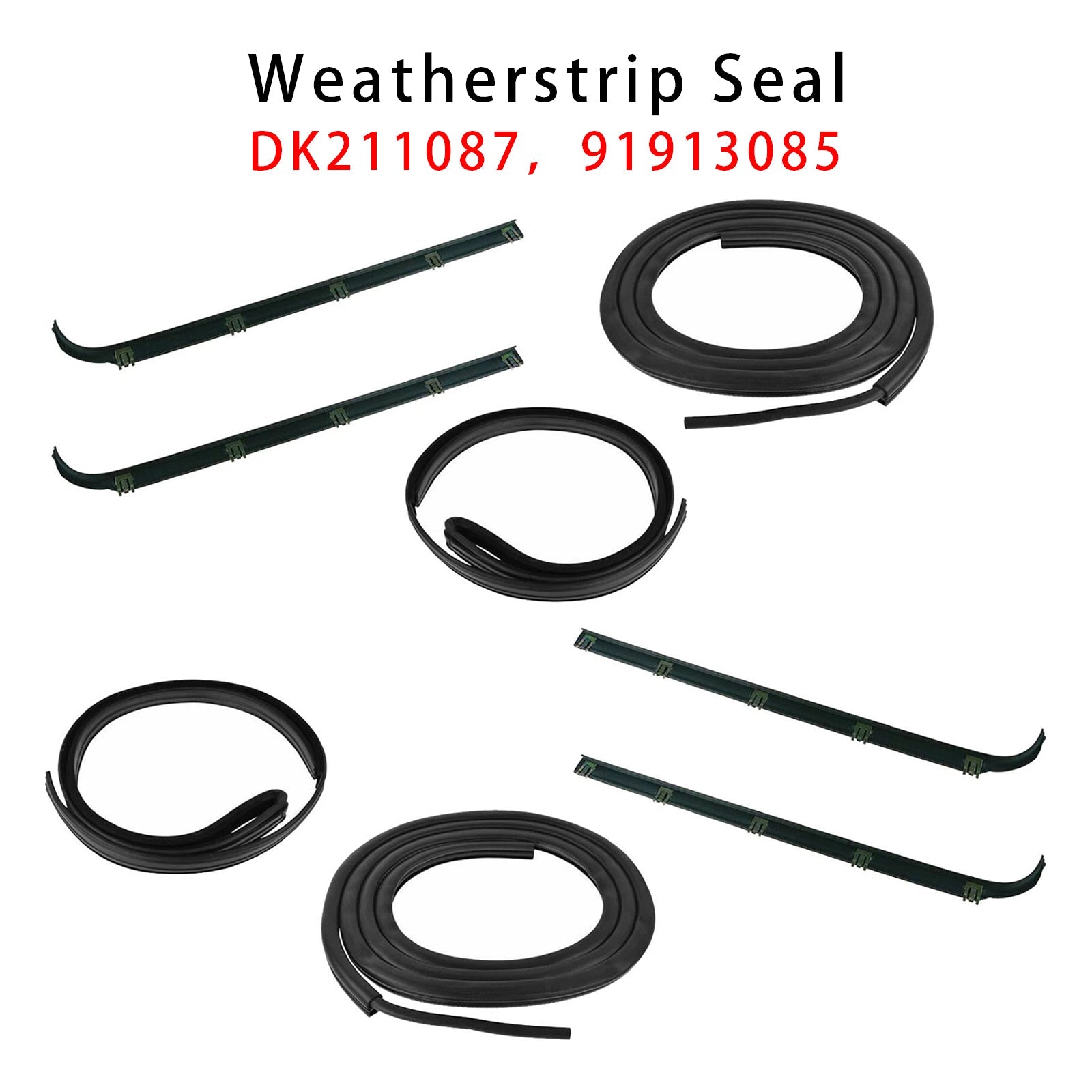 1987-1996 Ford F150 Truck Front Door Weatherstrip Seal Kit 8PCS Door Window Sweep Weatherstrip Seal Kit