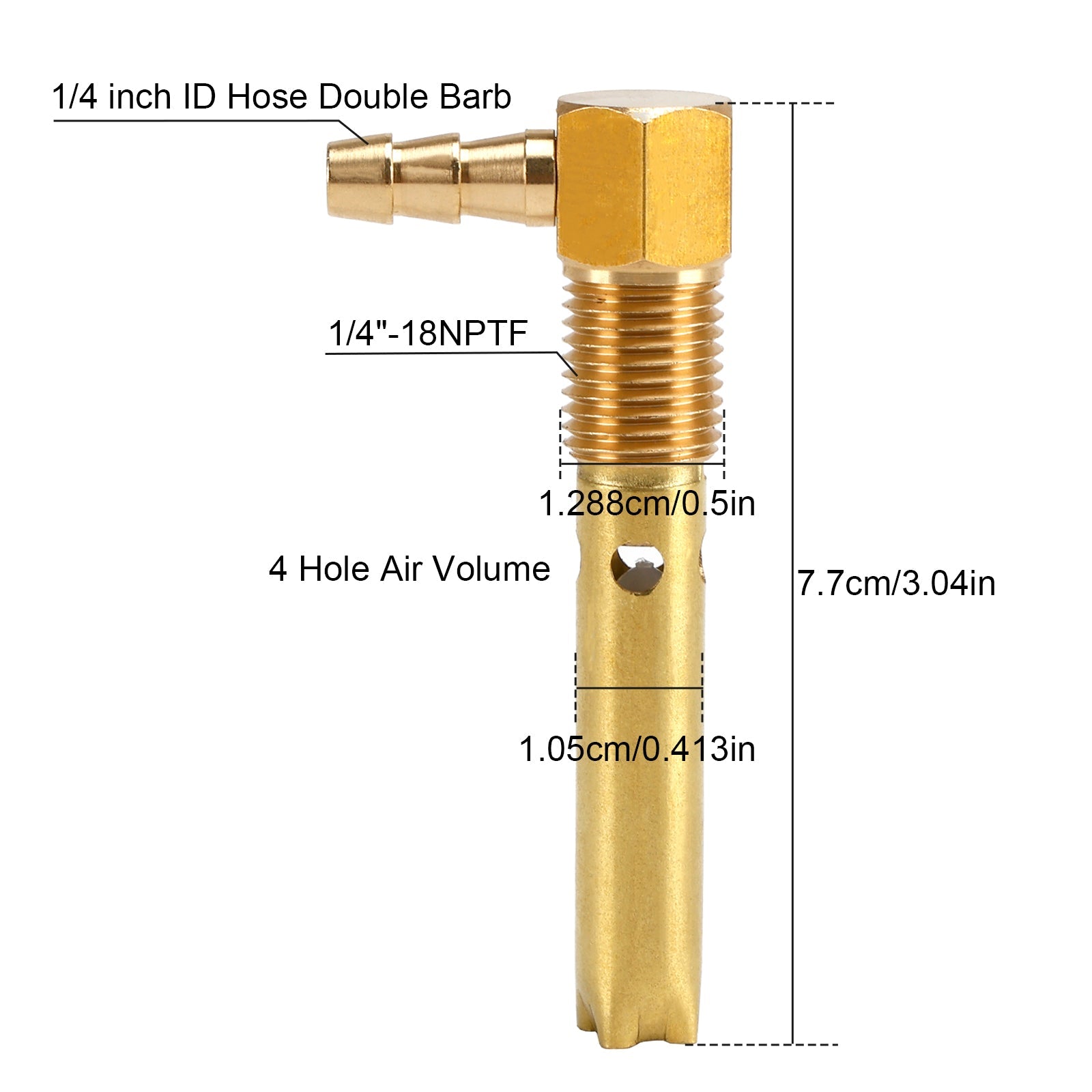 2x 1/4" ID Hose Fuel Tank Vent 1/4"-18NPTF Thread For Both small and large tanks
