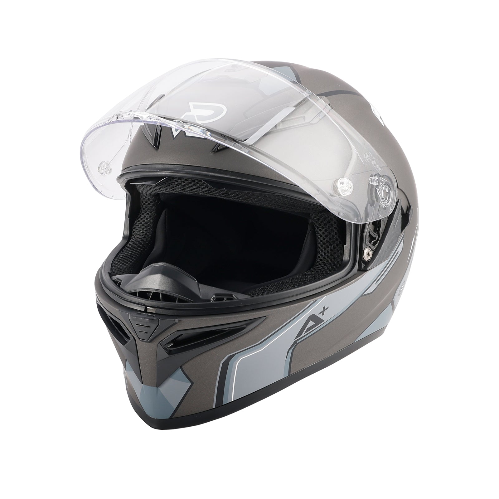 DOT Motorcycle Helmet Adult Street Full Face Gray White
