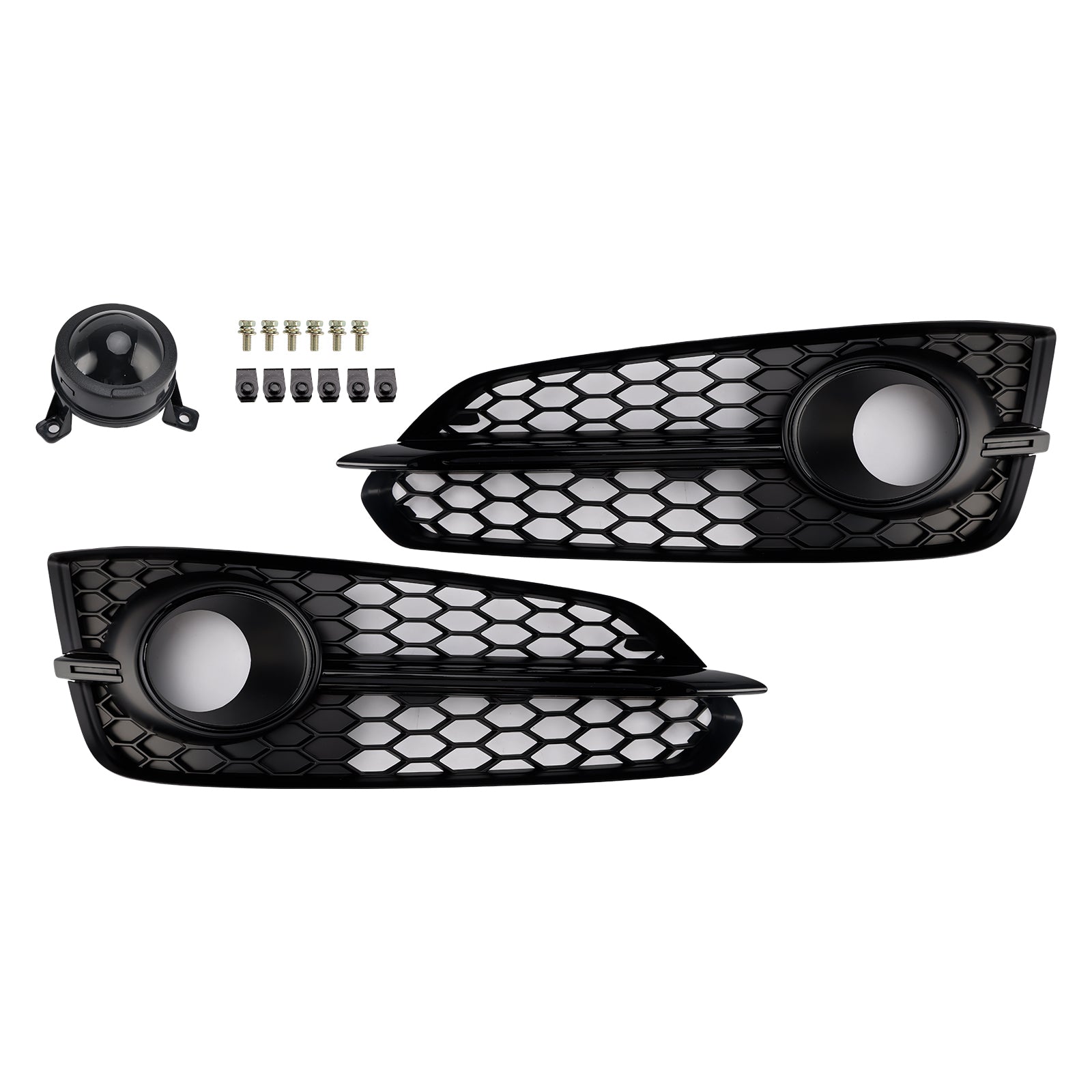 2015-2017 Audi A8 S8 2PCS Black Front Fog Grill Grille Light Cover