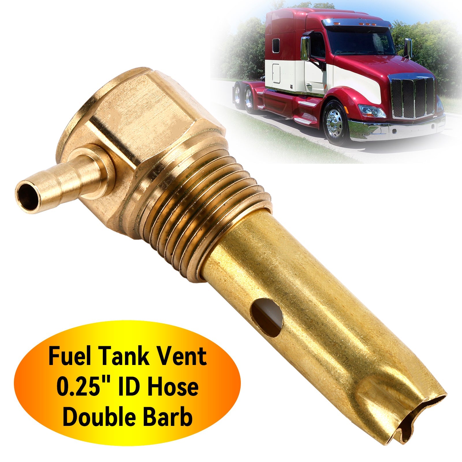 0.25" ID Hose Double Barb Fuel Tank Vent Assy FTA-V-50-02 For Peterbilt