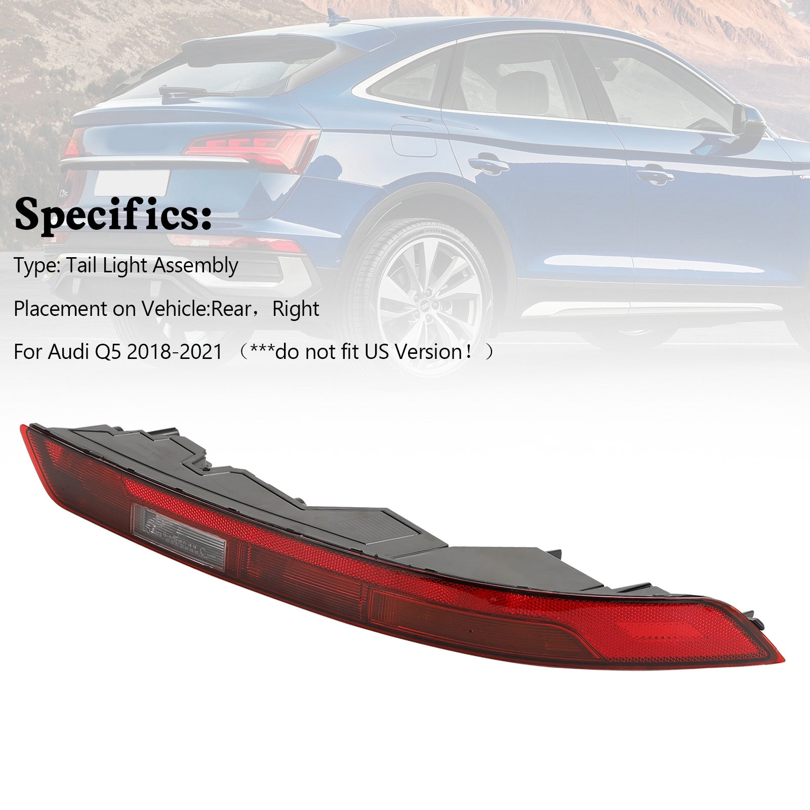 Rear Right Side Lower Tail Brake Bumper Light 80A945070 For Audi Q5 2018-2021