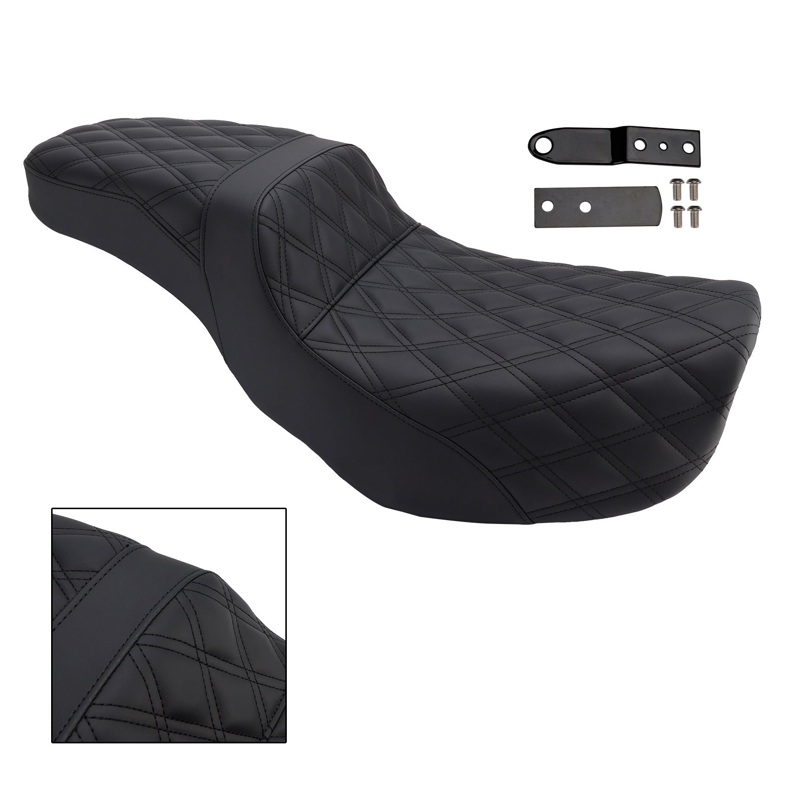 Rider Passenger Seat Front Rear Cushion Fit For Dyna Fxd 2006-2017 Fld Fat Boy
