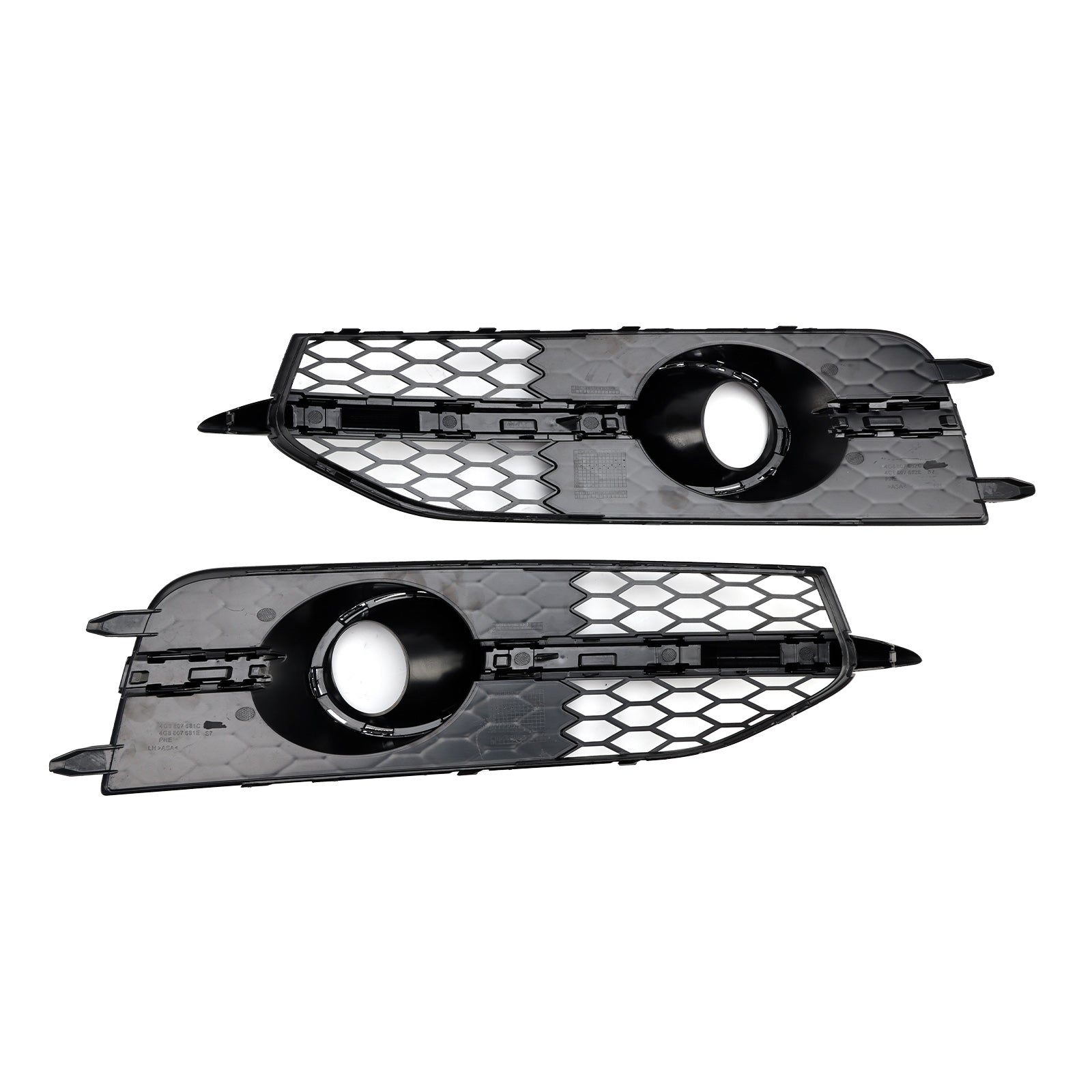 2012-2015 Audi A7 S-Line S7 Black Front Bumper Fog Light Grille Cover Bezel