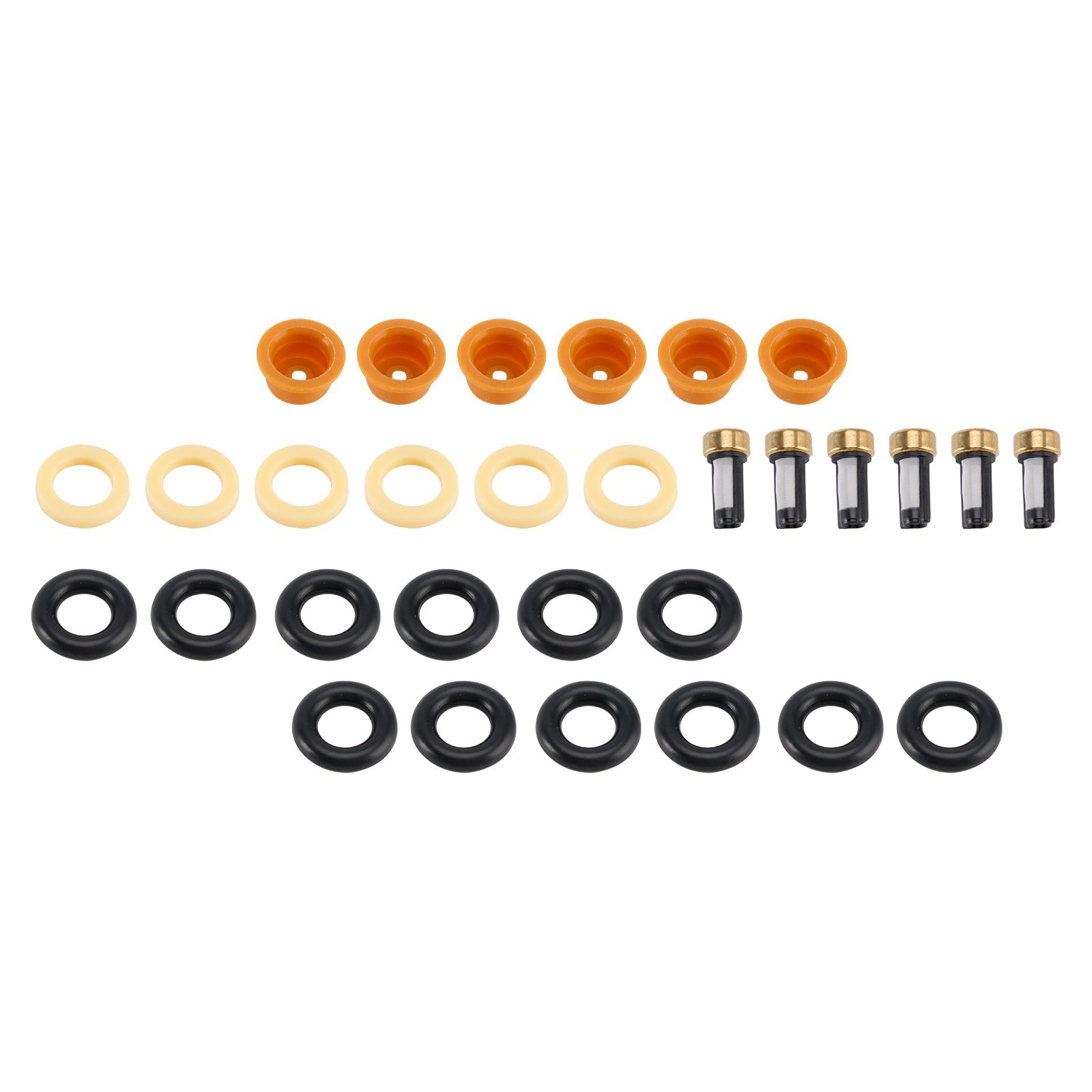 Audi 80 90 100 A4 A6 A8 2.4 2.6 2.8 6PCS Fuel Injector O-Ring Filter Seal