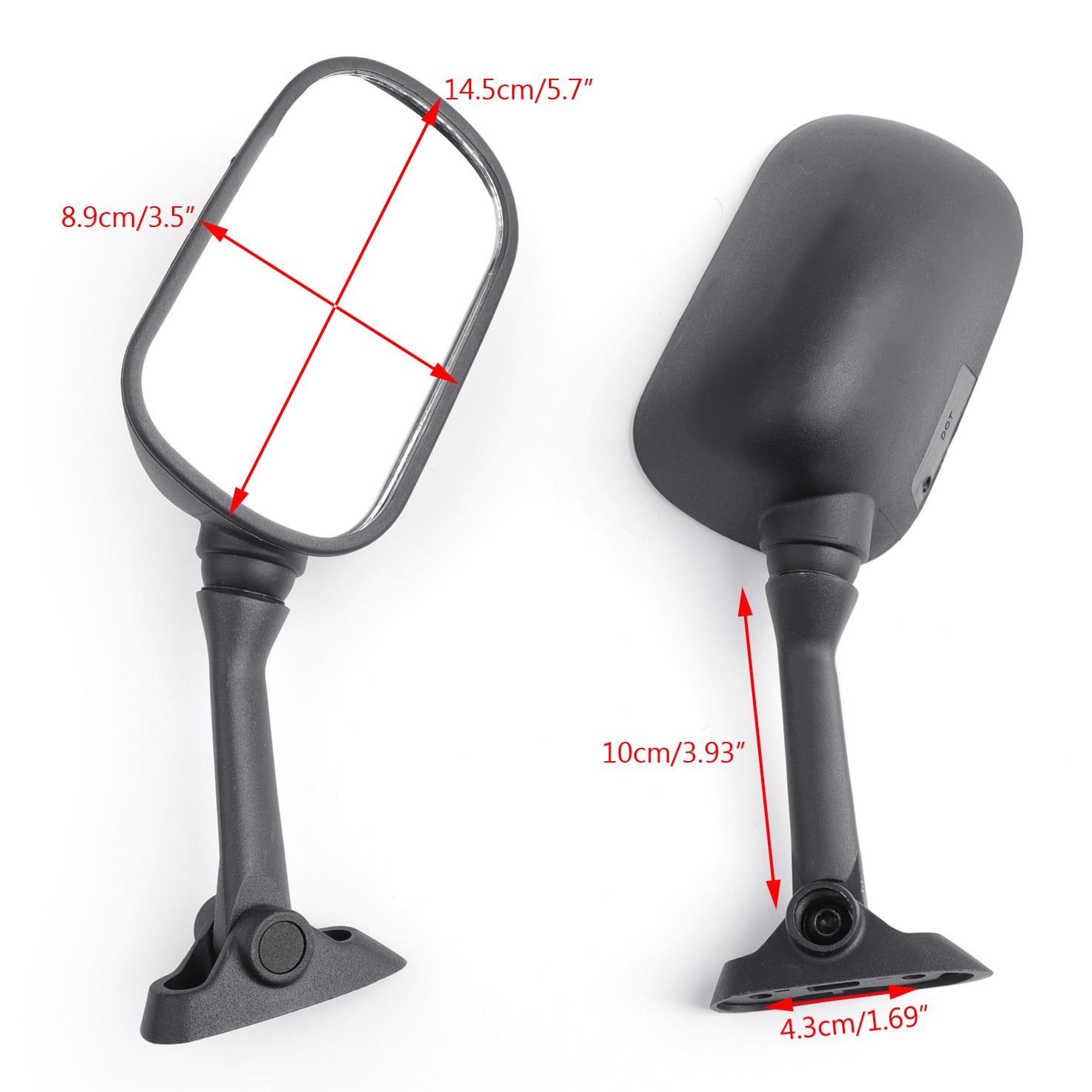 Black Racing Mirrors For Suzuki GSXR GSX-R 600 750 1000 K1 K2 K3 2001 2002 2003