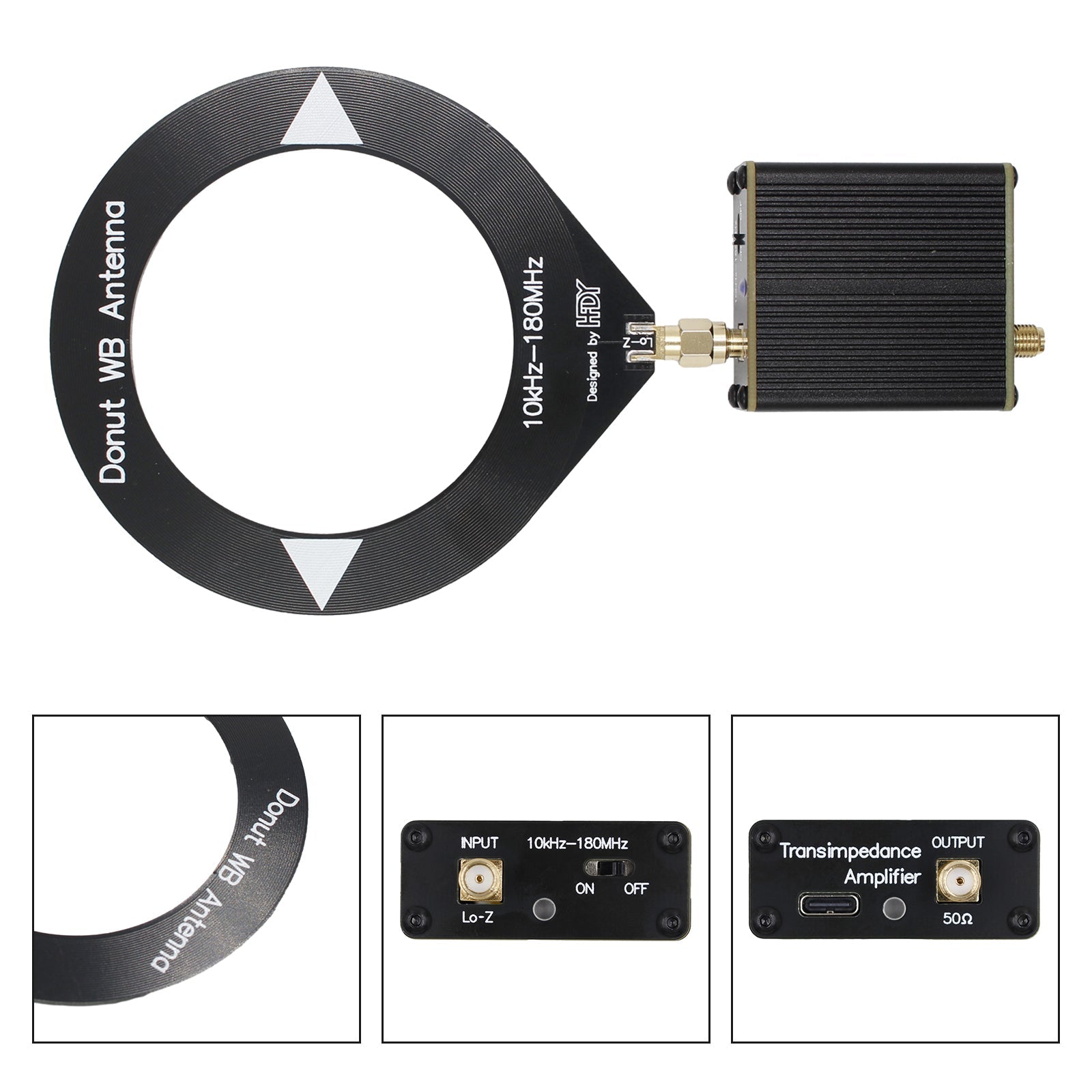 10Khz-180Mhz Upgraded Donut Broadband Antenna With Low Impedance Converter