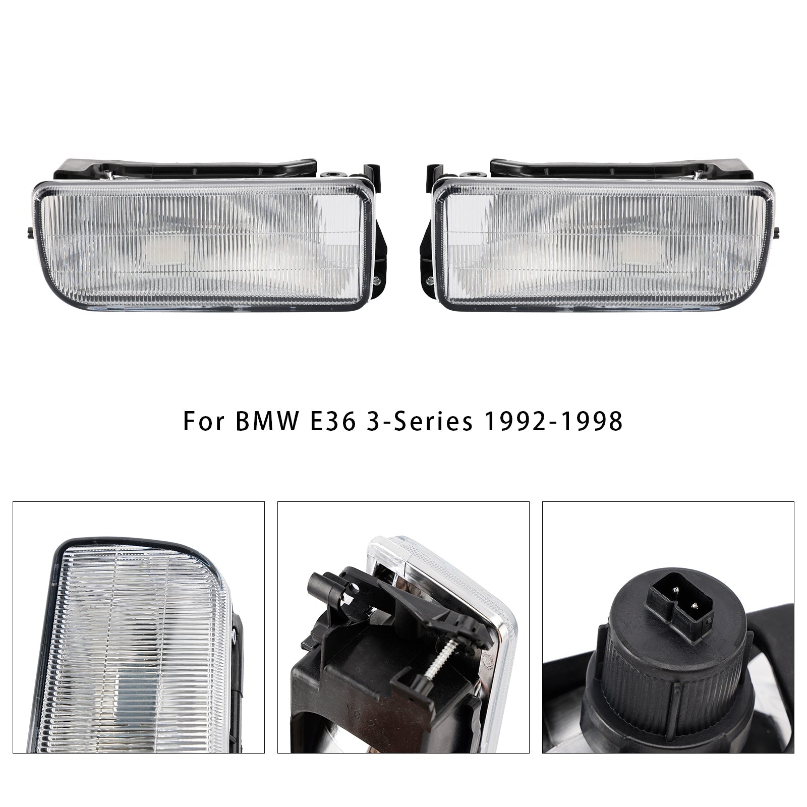 1992-1998 BMW E36 3-Series Pair Front Bumper Fog Light Without Bulbs