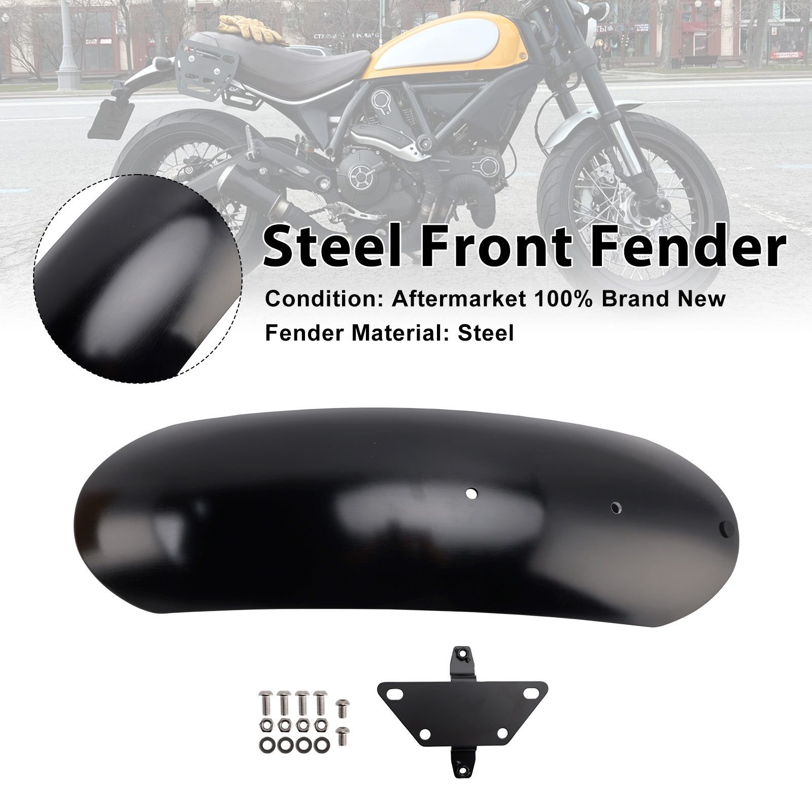 2018-2025 For Ducati Scrambler 1100 ( PRO/Sport/Spezial/ Dark PRO/Sport PRO ) Steel Front Fender Mudguard