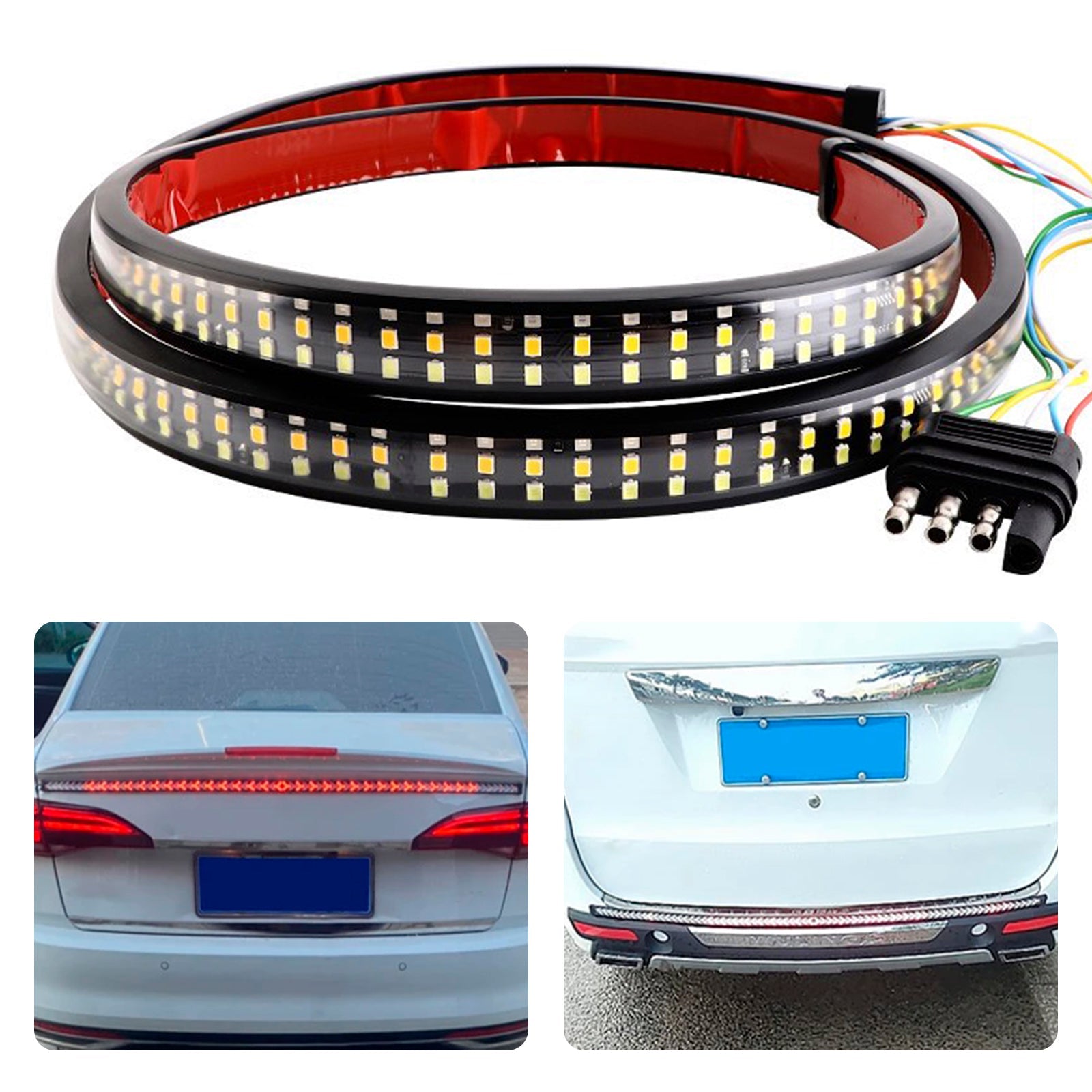 Car Truck LED TailLight Strip Turn Signal Lamp Flowing Dynamic Three row 1.2 meters