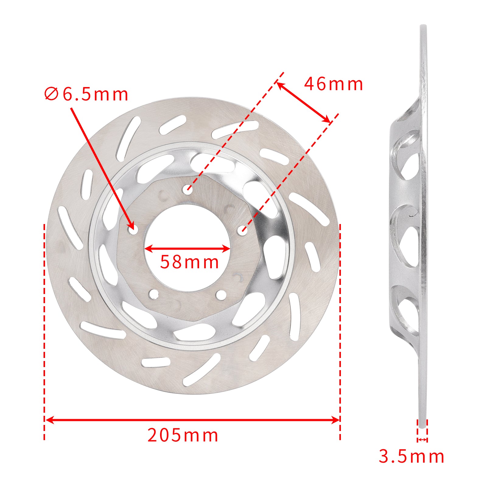 Front Solid Brake Disc Rotor 205mm For Honda CG 125 CG125
