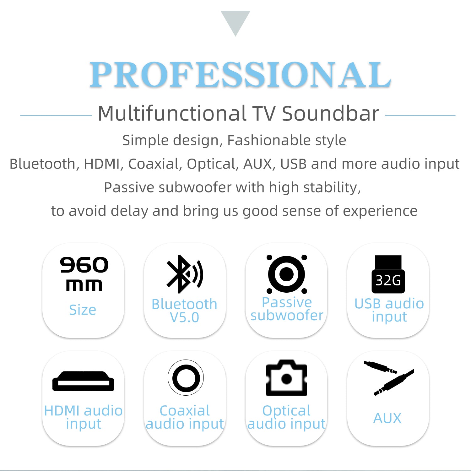 Bluetooth Subwoofer Audio Heavy Bass Home Theater Soundbar Echo Wall Speaker