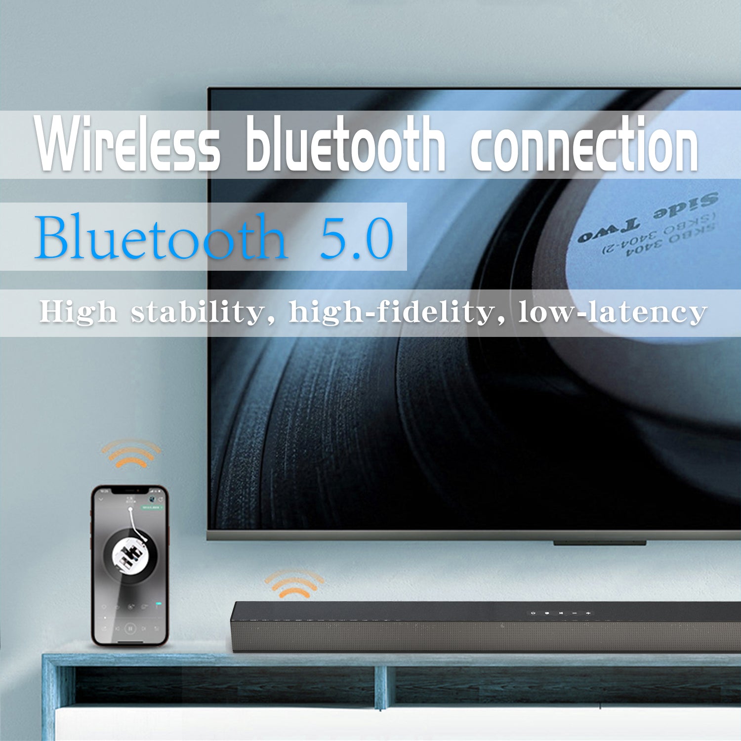 Bluetooth Subwoofer Audio Heavy Bass Home Theater Soundbar Echo Wall Speaker
