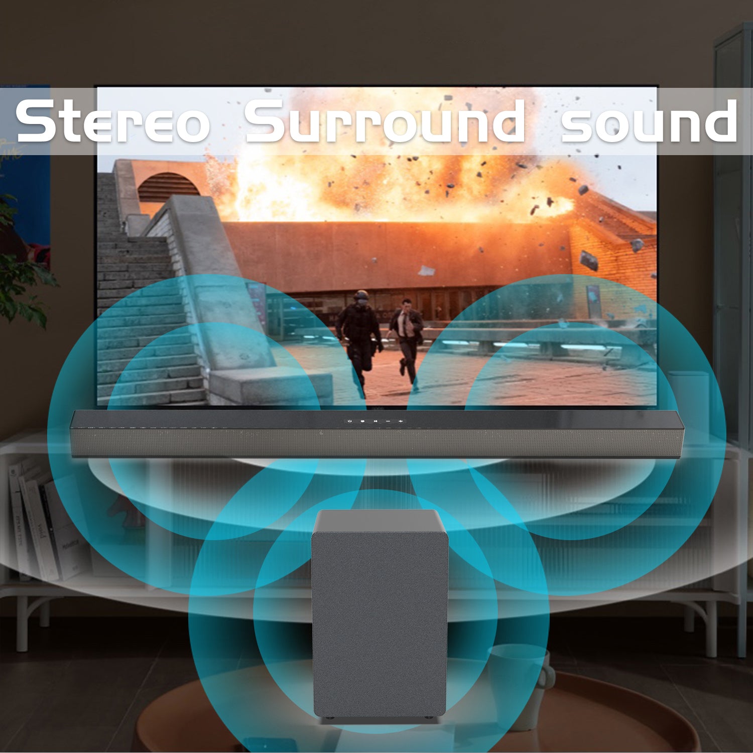 Bluetooth Subwoofer Audio Heavy Bass Home Theater Soundbar Echo Wall Speaker