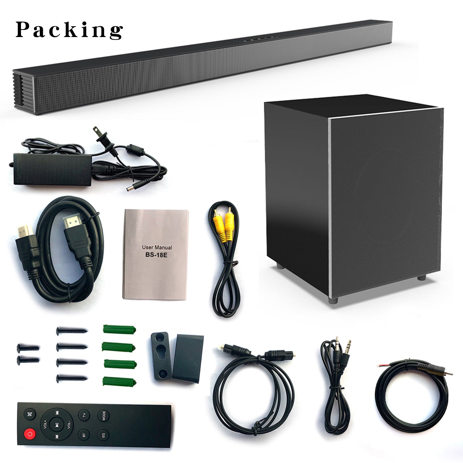 Bluetooth Subwoofer Audio Heavy Bass Home Theater Soundbar Echo Wall Speaker