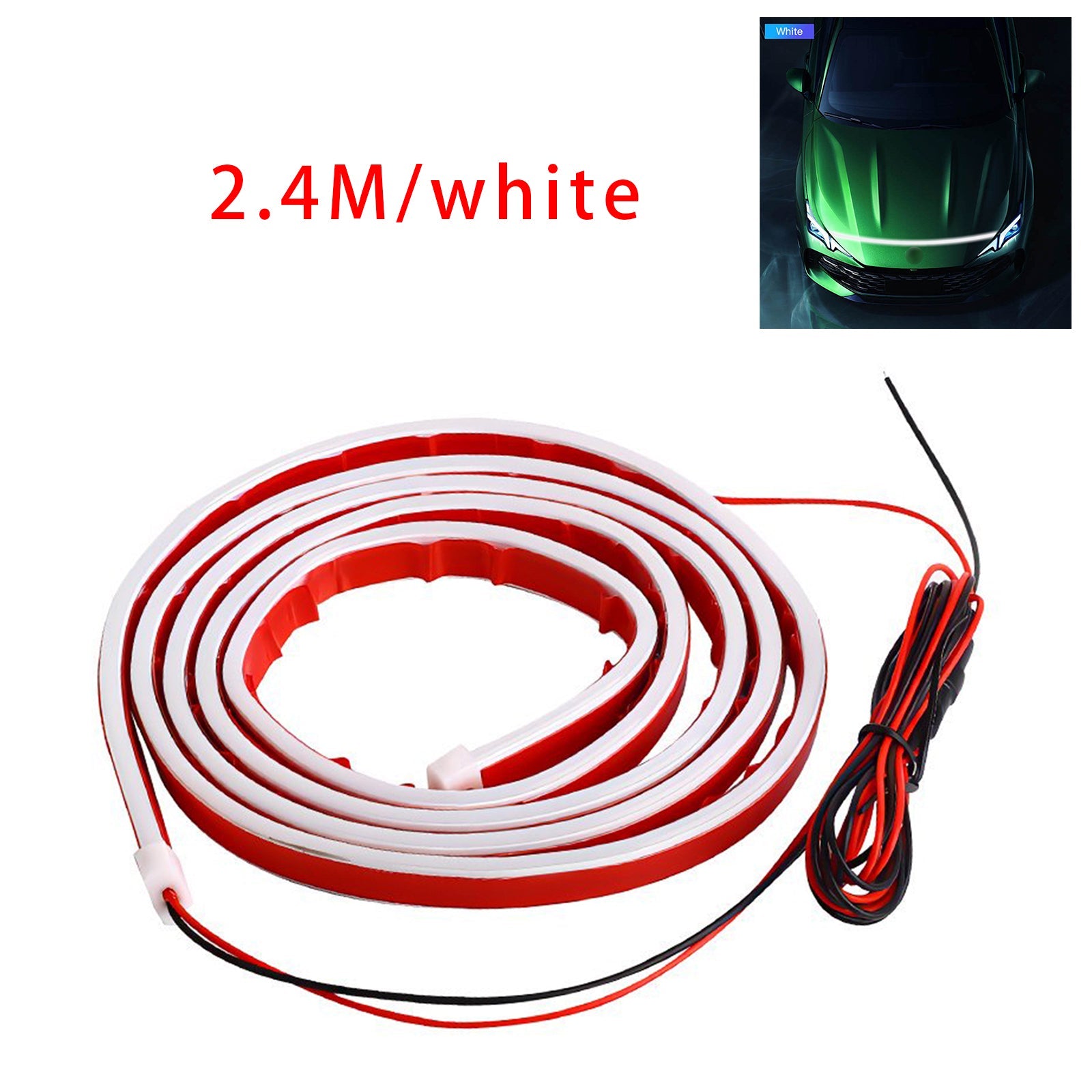 Car Hood LED Daytime Running Light Strip Flexible Dynamic Scan Start Up