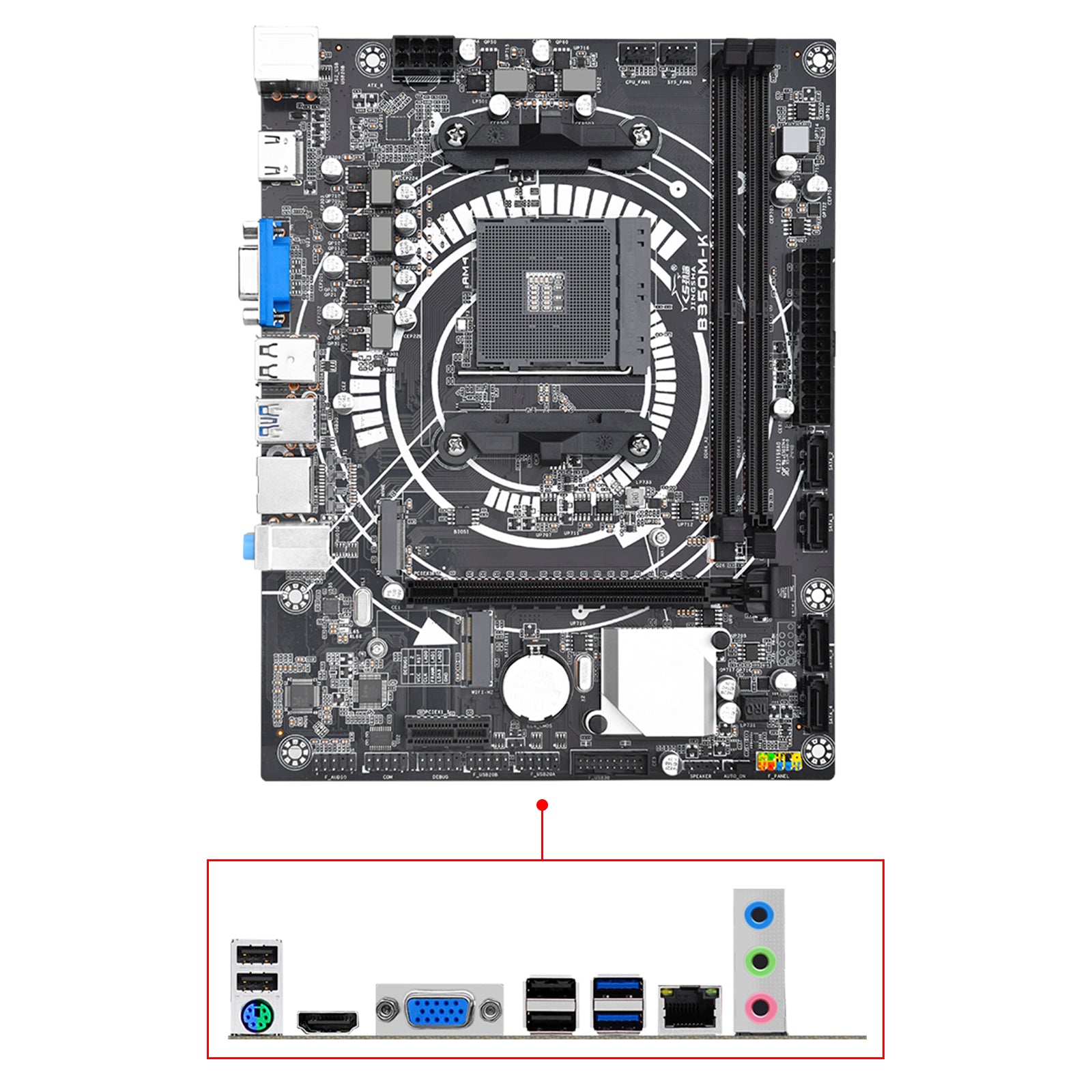B350M-K Computer Motherboard Desktop DDR4 AM4 CPU WIFI NVME Gigabit Network Card