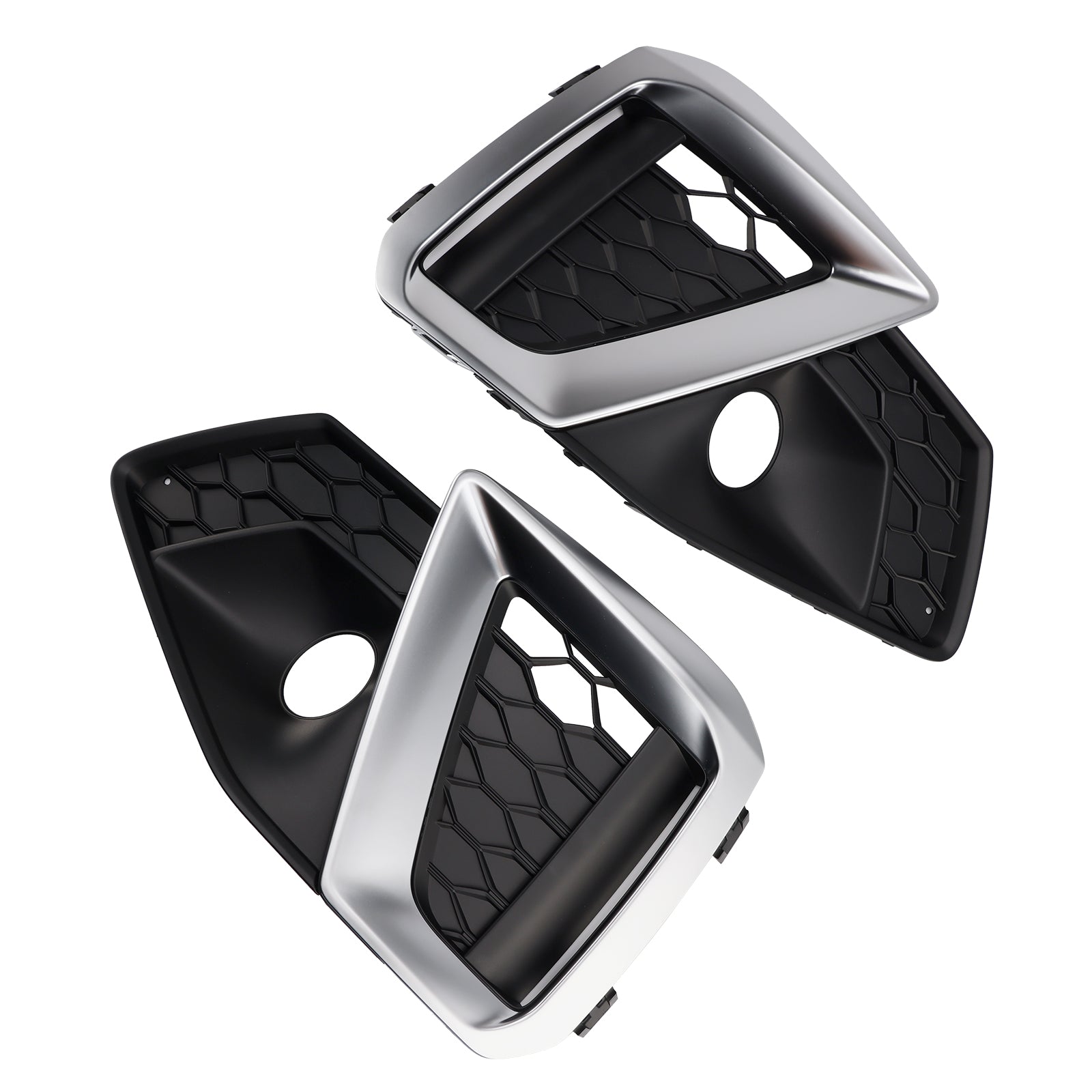 2020-2024 Audi A4 B9.5 S-Line Silver Front Bumper Lower Fog Grille Cover