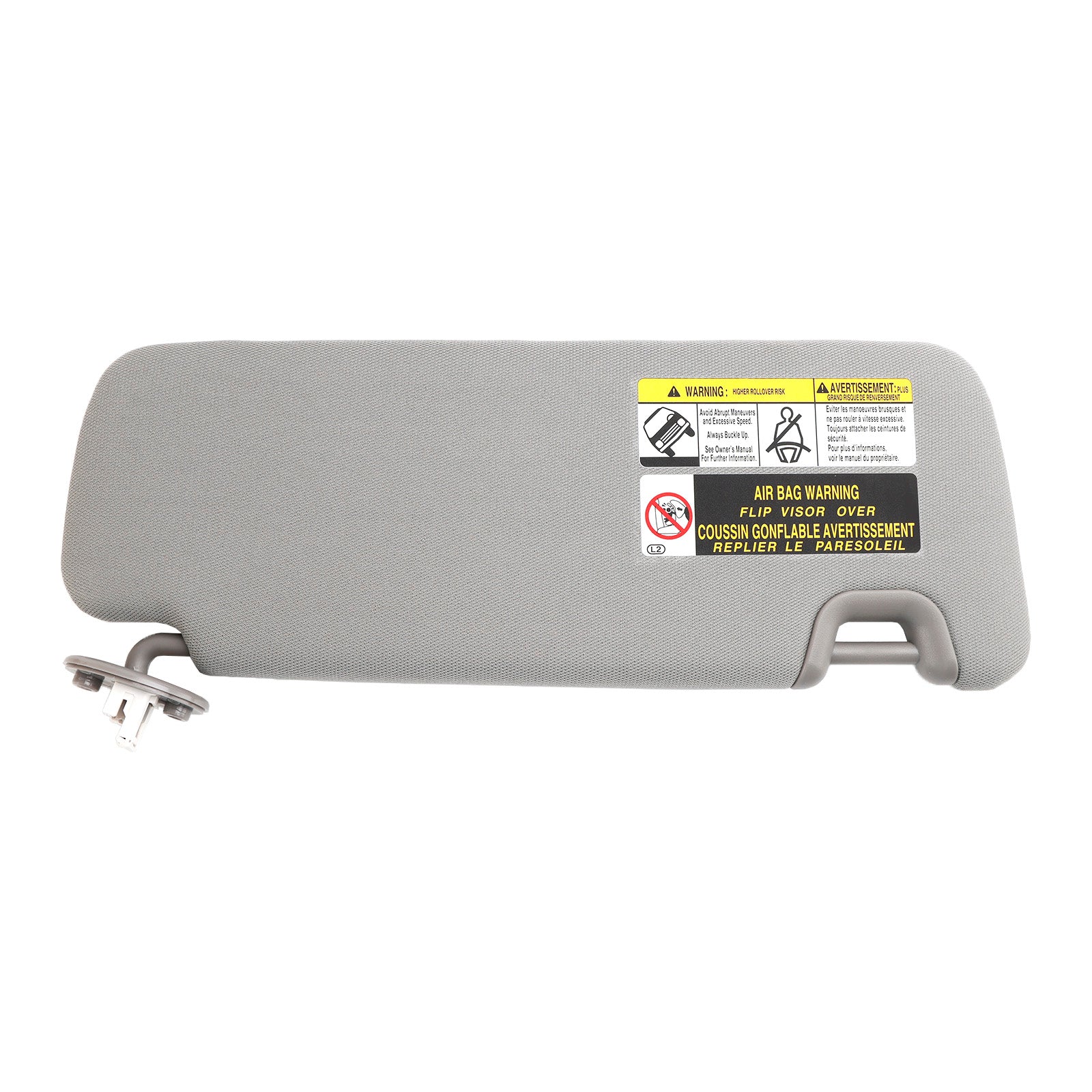 Left Sun Visor W/Vanity Light Gray 74320-0E074-B0 For Toyota Highlander 2014-19