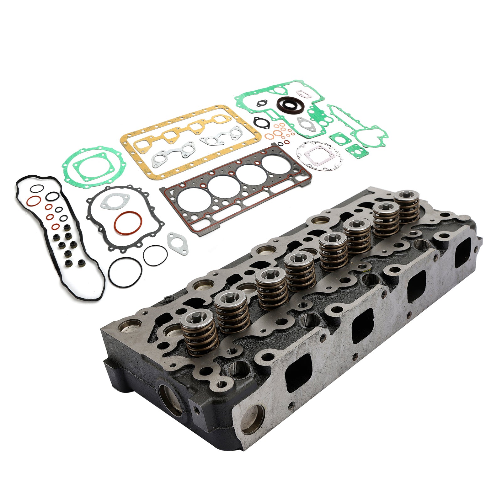 For Kubota V2403 Engine Cylinder Head Assy + Rebuild Overhaul Gasket Kit