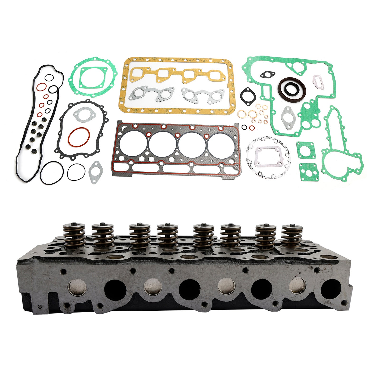 For Kubota V2403 Engine Cylinder Head Assy + Rebuild Overhaul Gasket Kit