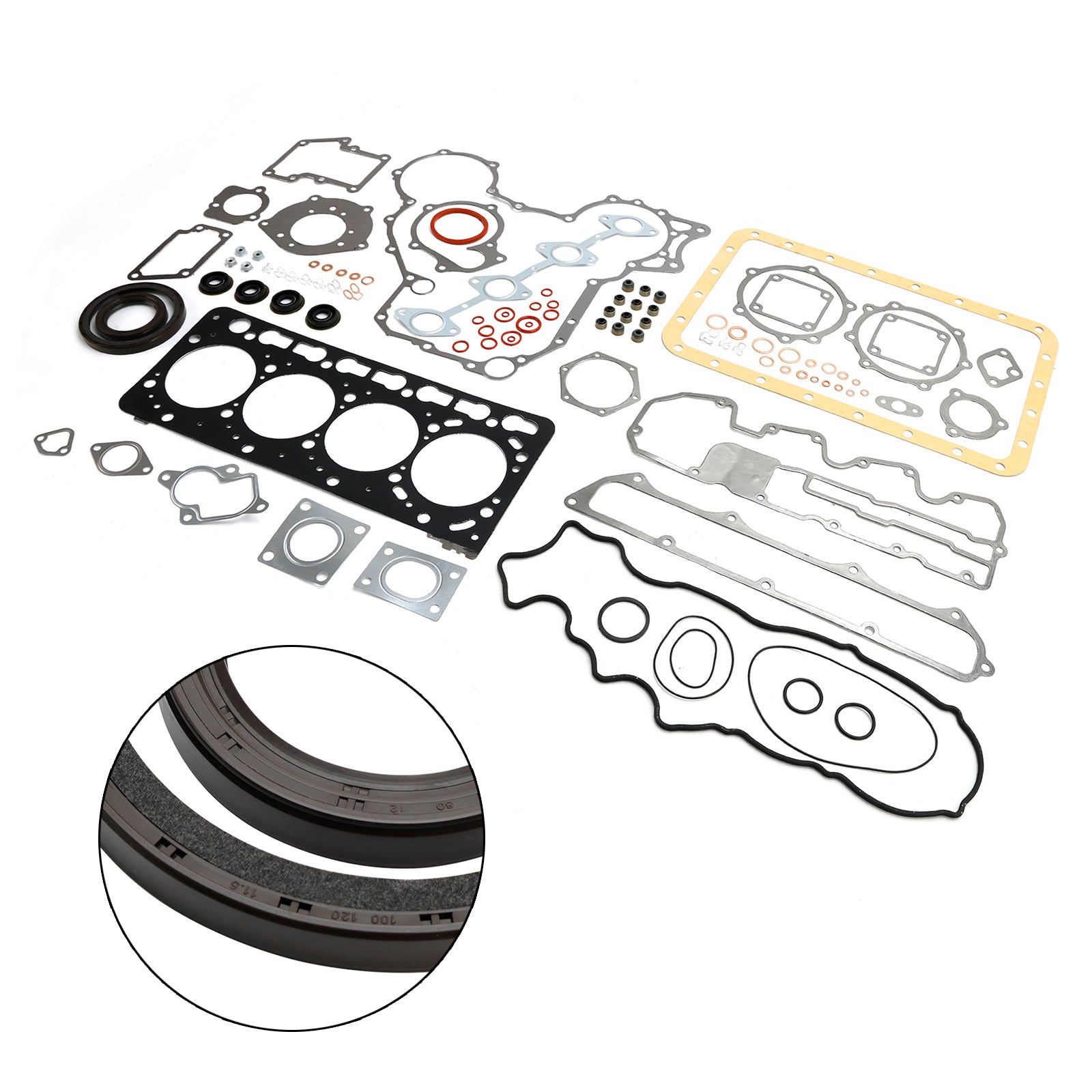 Fits For Kubota V3300 Engine Complete Cylinder Head Gasket Kit Set