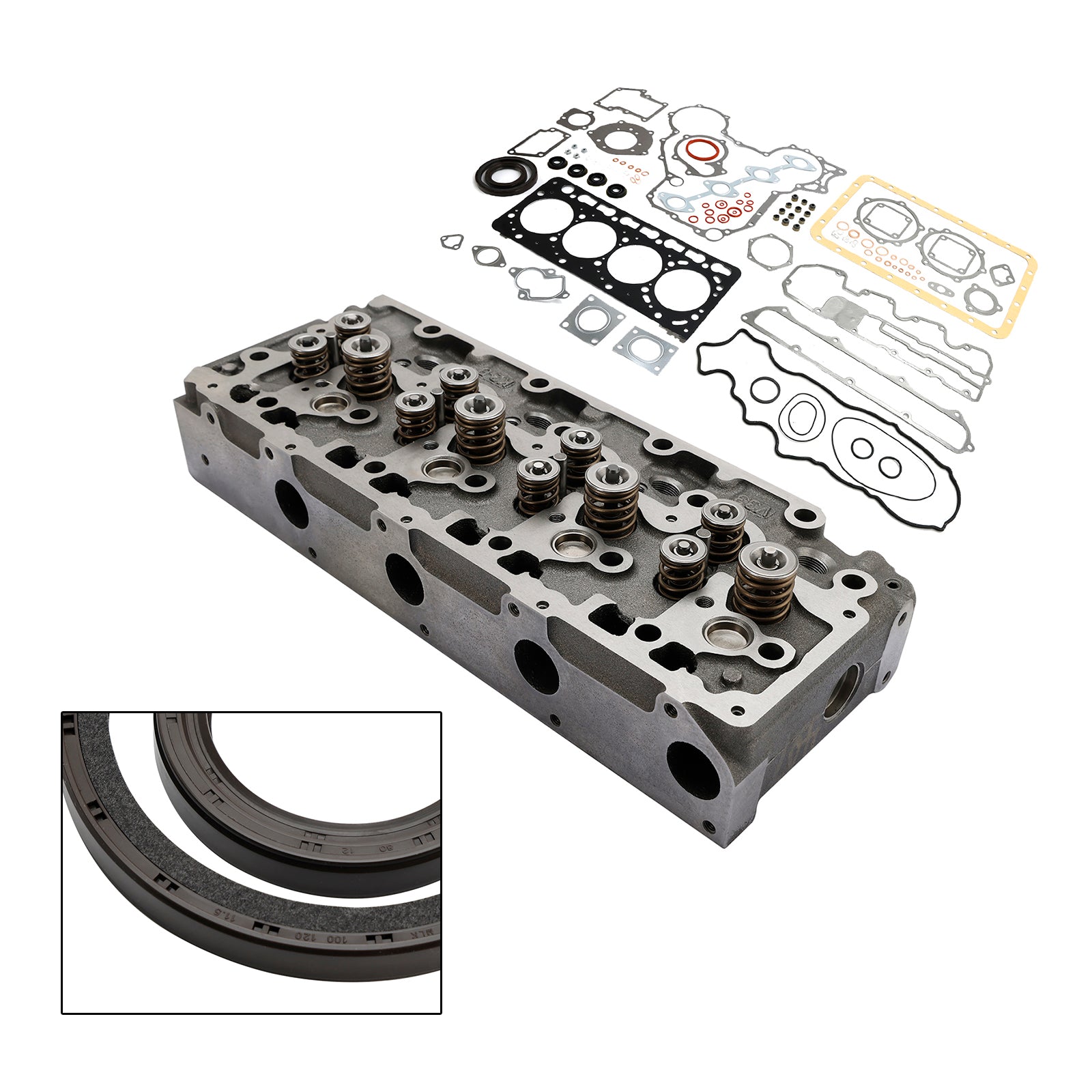 Complete Cylinder Head W/ Valve+Gasket For Kubota V3300 V3300-DI Engine 12V