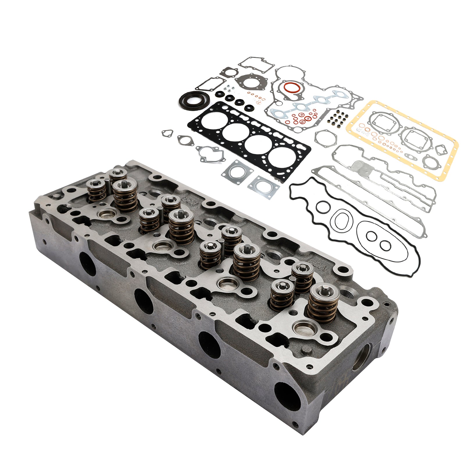 Complete Cylinder Head W/ Valve+Gasket For Kubota V3300 V3300-DI Engine 12V