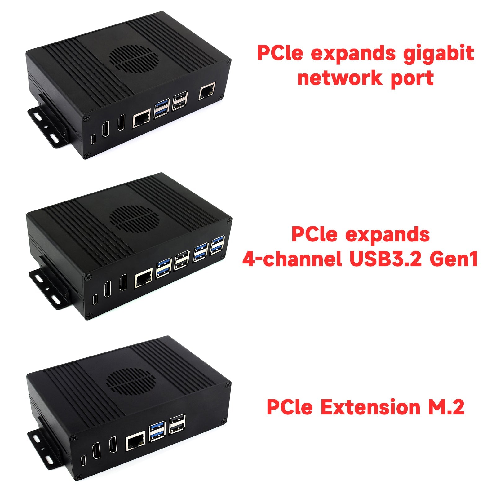 Raspberry Pi 5 Multi-Function Extension All-in-One PCIE Dual HDMI Dual 4K Output