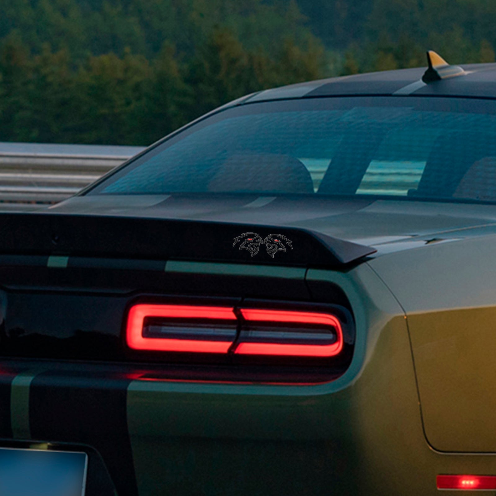 2x Hellcat Fender Side Emblem Badge Decal for SRT Hellcat Black