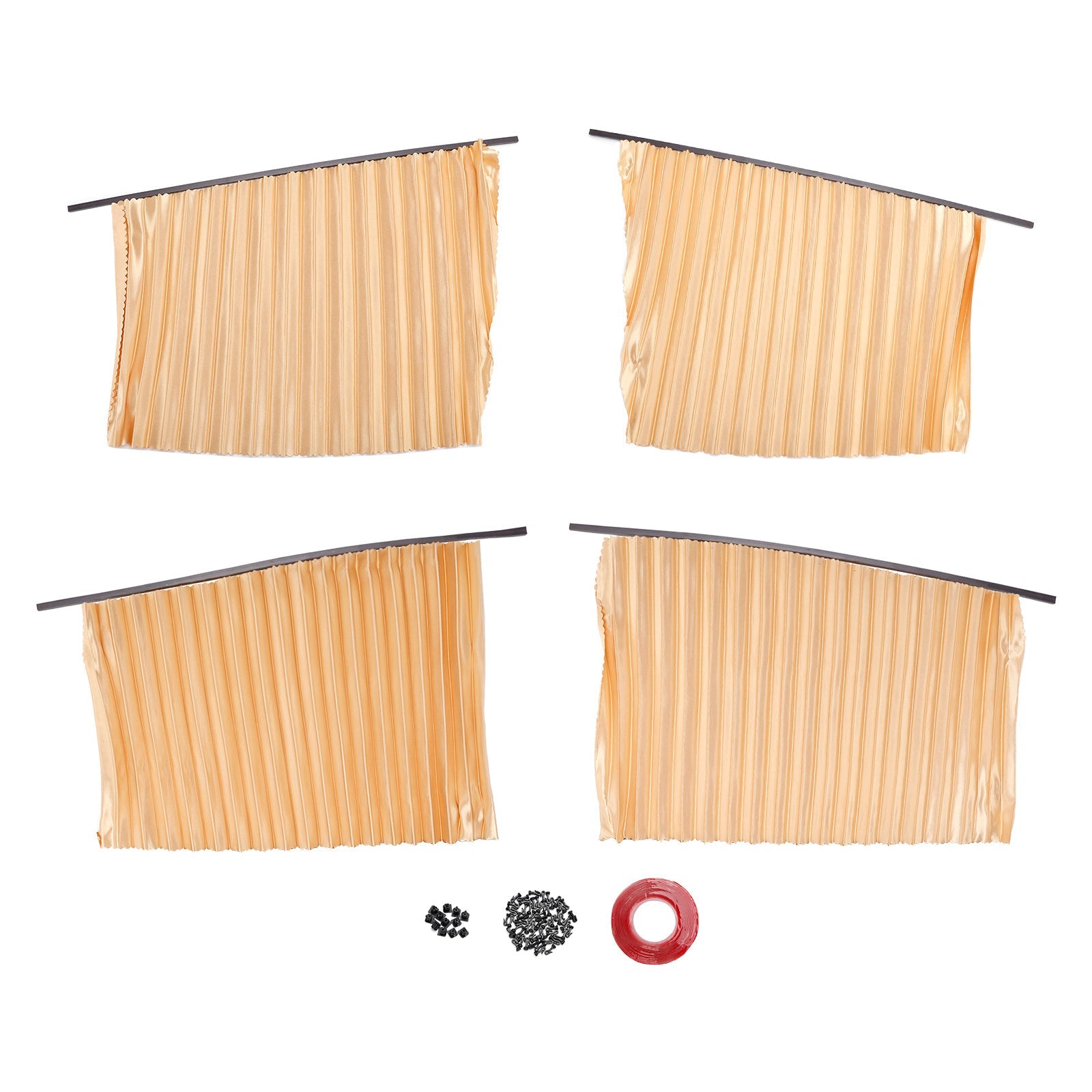 4 PCS Universal Car Side Window Sun Shades Gold For Breast feeding Taking a nap