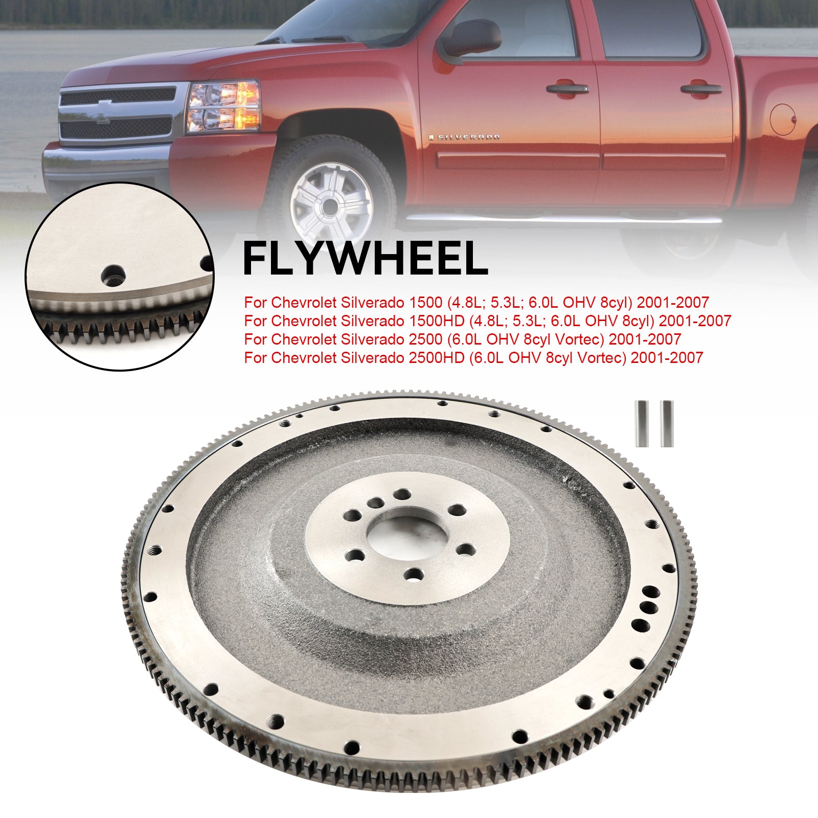 Small Block 168-Tooth Flywheel Fit GM Fit Chevy 4.8 5.3 6.0L GEN III IV LS SWAP