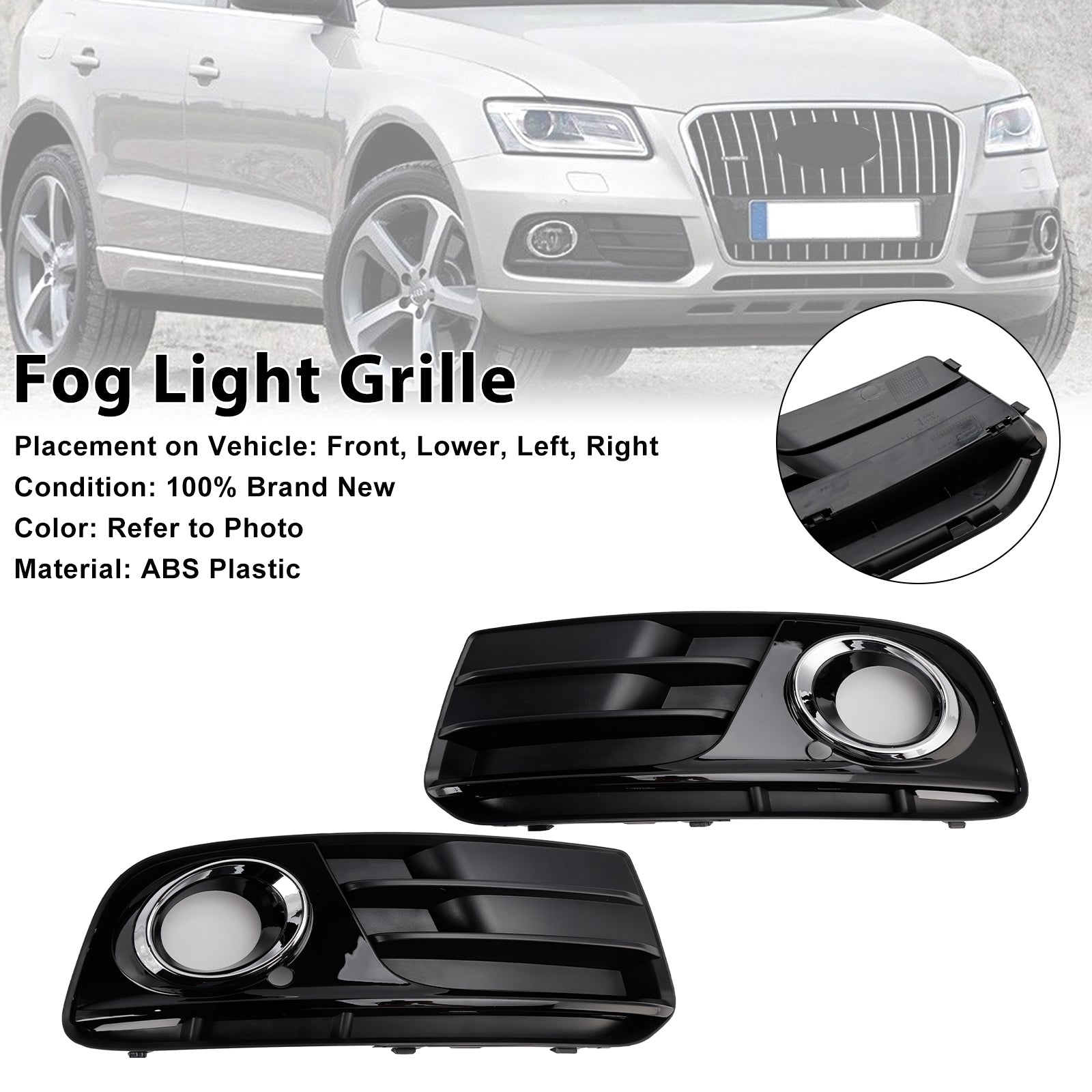 2013-2017 Audi Q5 Front Bumper Fog Light Grill Grille 8R0807681M