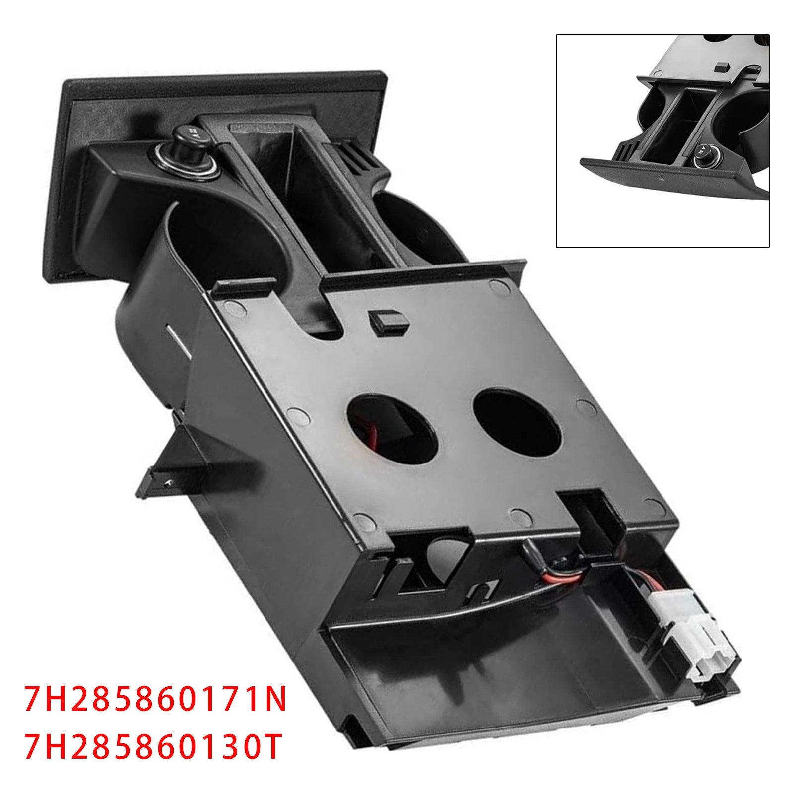 VW Transporter T5 Black Premium Cup Holder 7H285860171N