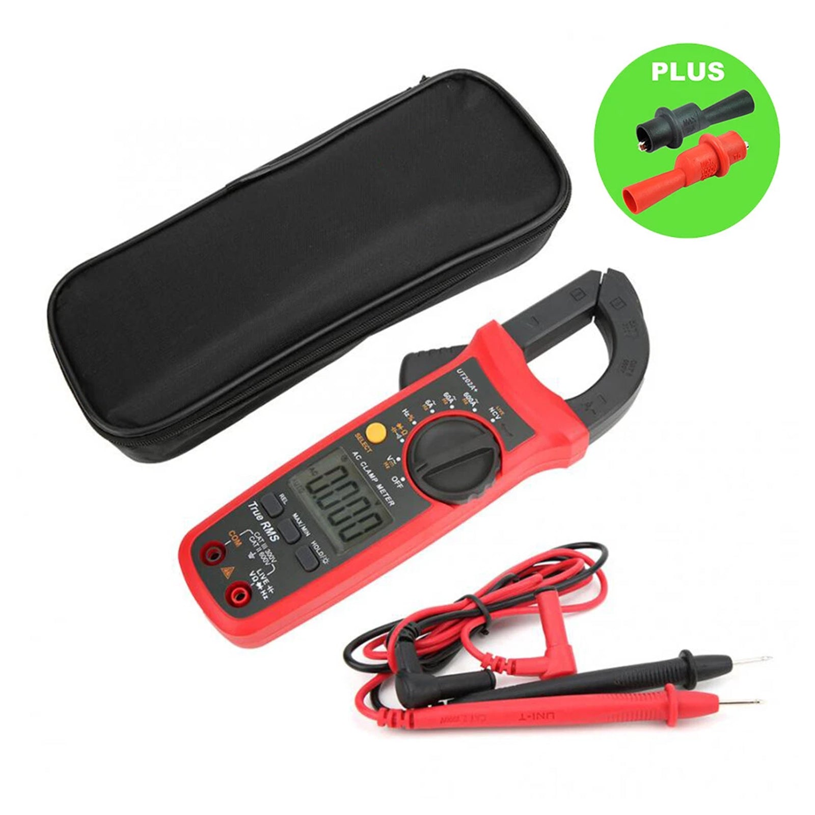 UT202A+ Digital Clamp Meter Multimeter Voltage 600A AC Current Resistance
