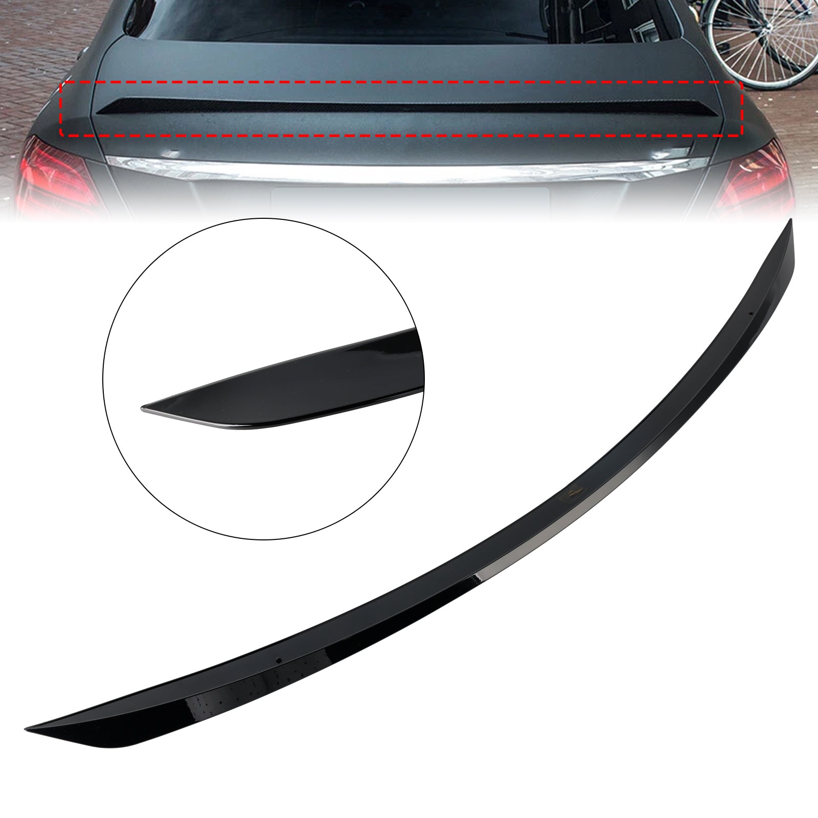 Gloss Black Rear Boot Spoiler For Mercedes E Class W213 2016-2020 E63S Style