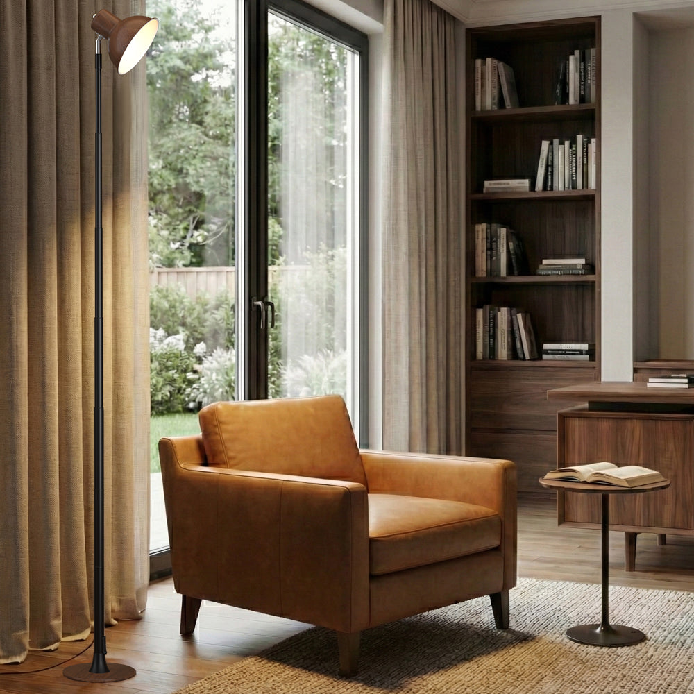 Dimmable for Living Room/Office-Walnut/Black Adjustable LED Floor & Table Lamp 3 Colors