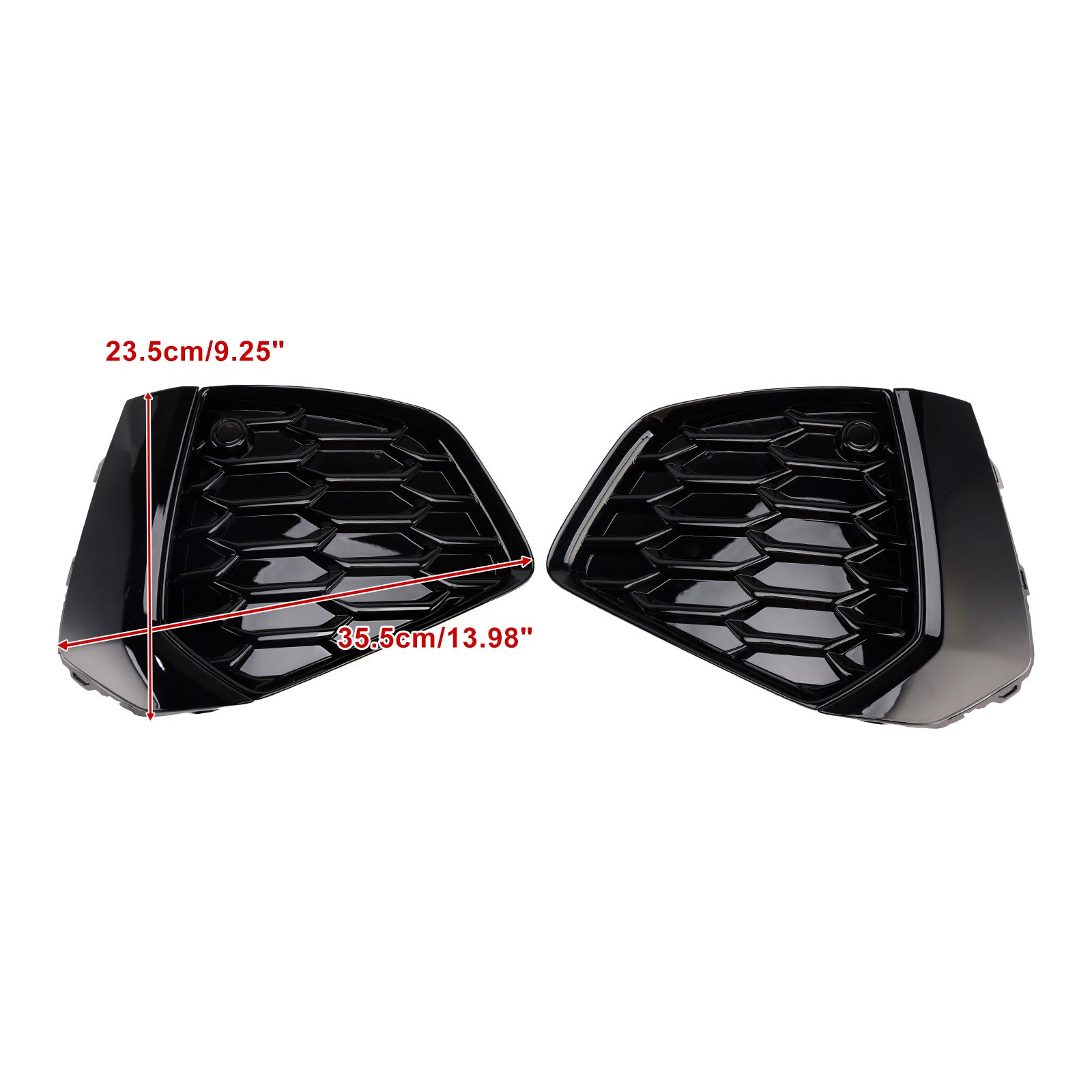 Black Front Honeycomb Fog Light Grille Cover Fit Audi A3 S-line 2021-2023