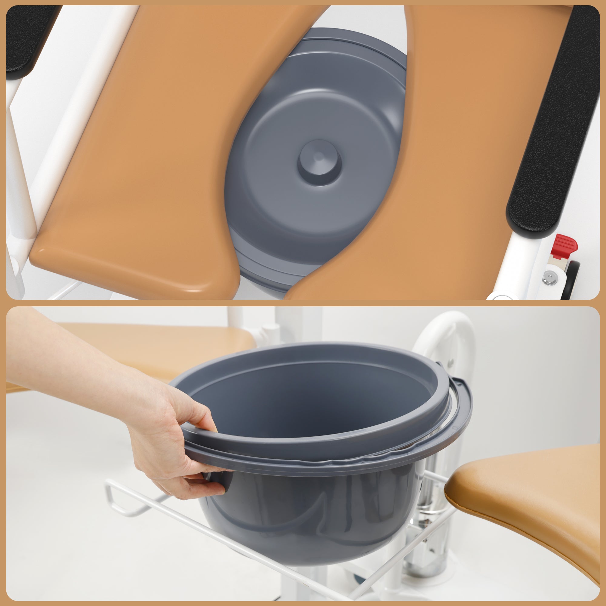 Hydraulic Patient Transfer Lift Wheelchair w/180° Split Seat And Table