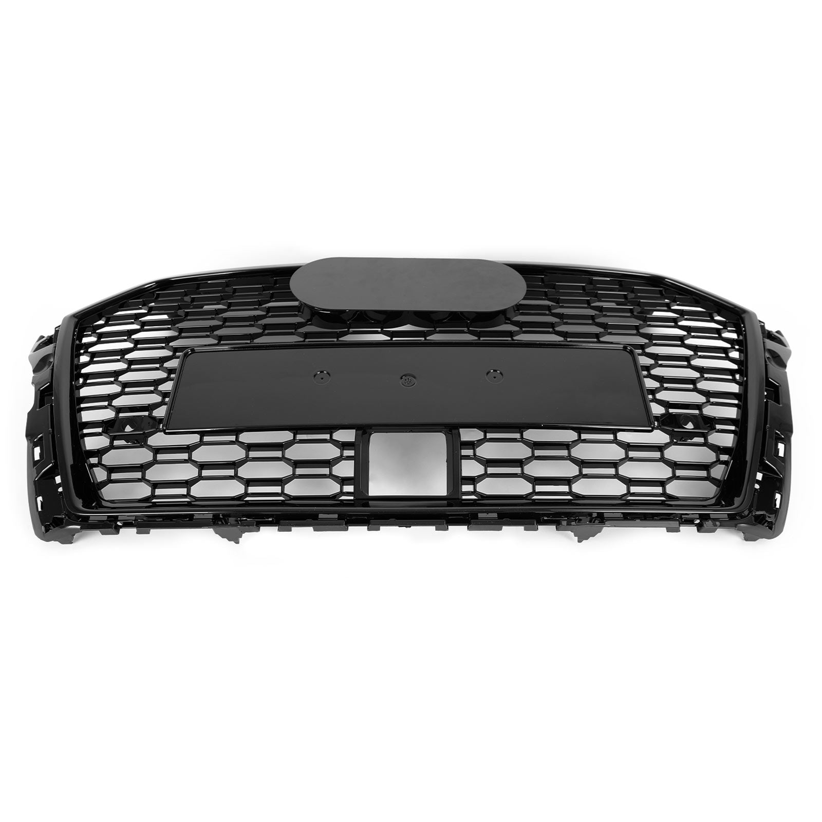 17-19 Audi A3 S3 Honeycomb Front Grille RS3 Style With ACC Gloss Black Generic