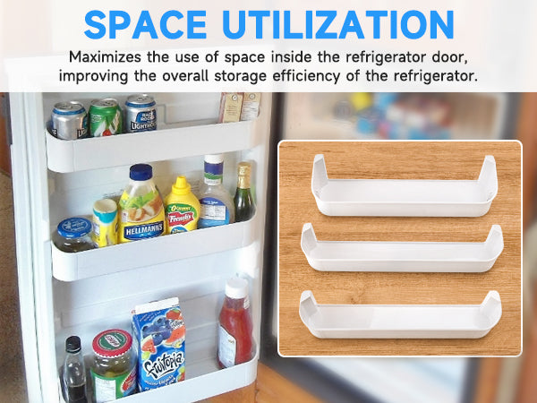 Replacement Refrigerator Door Shelf Kit for Dometic Refrigerator Freezer/Upper/Bottom Door Shelf 29325760166 For Dometic DM2652/ DM2852/ RGE400/ RK400/ RM2451/ RM2452/ RM2453 / RM2551