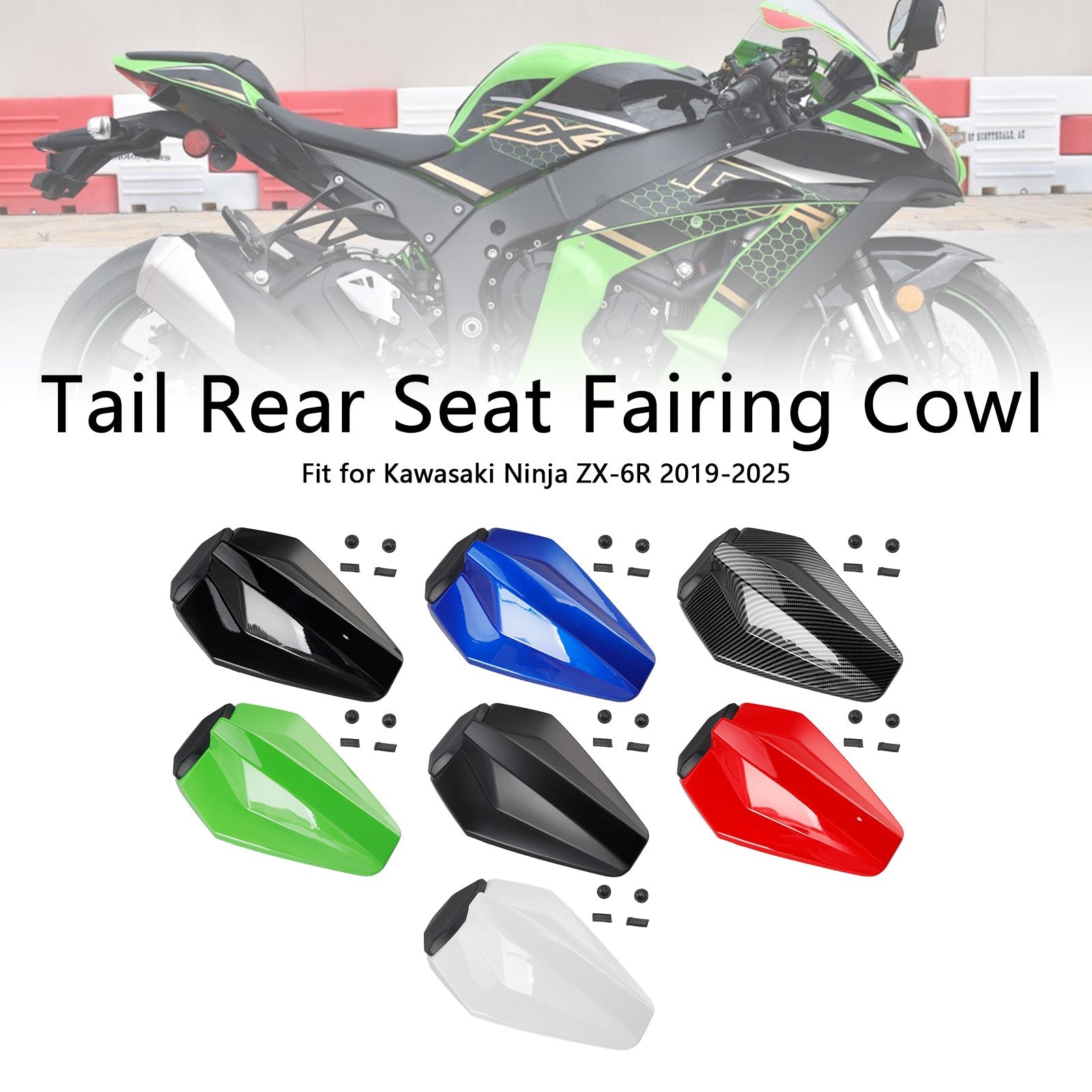 2019-2025 Kawasaki ZX6R ZX-6R Racing Tail Rear Seat Fairing Cowl